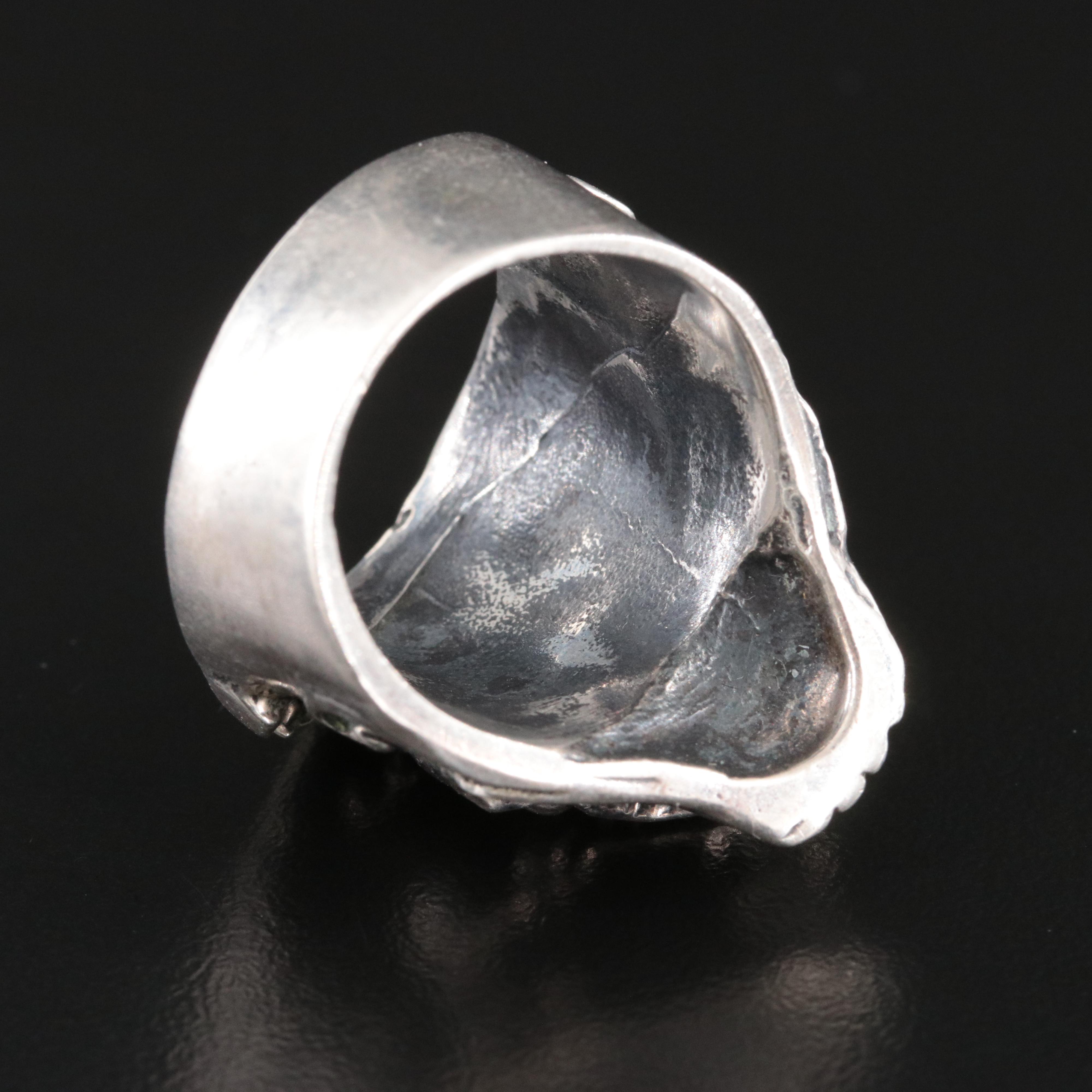 Sterling Guardian Lion Head Ring