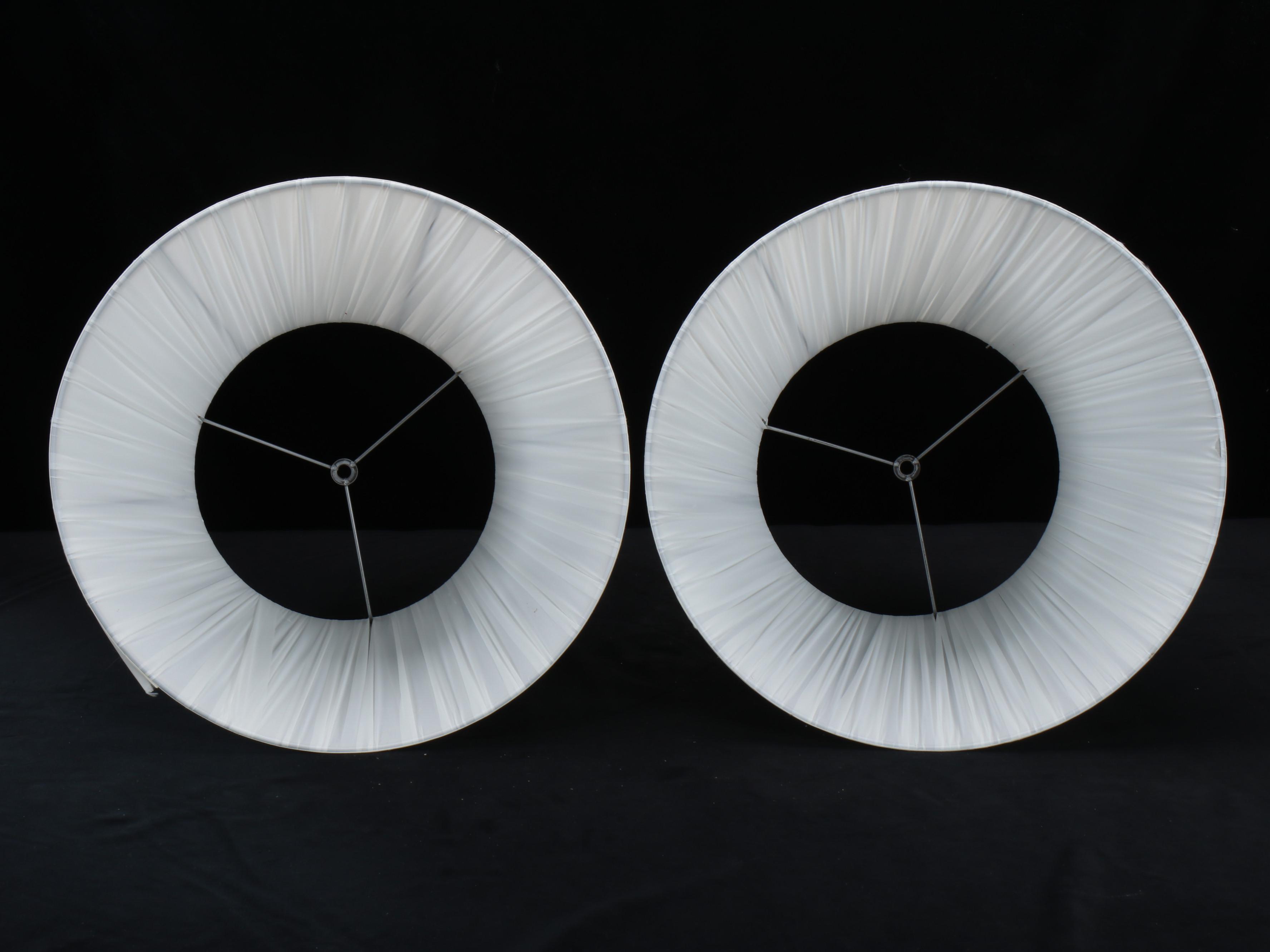 Pair of Victorian Style Glass Table Lamps with Pleated Shades, Vintage