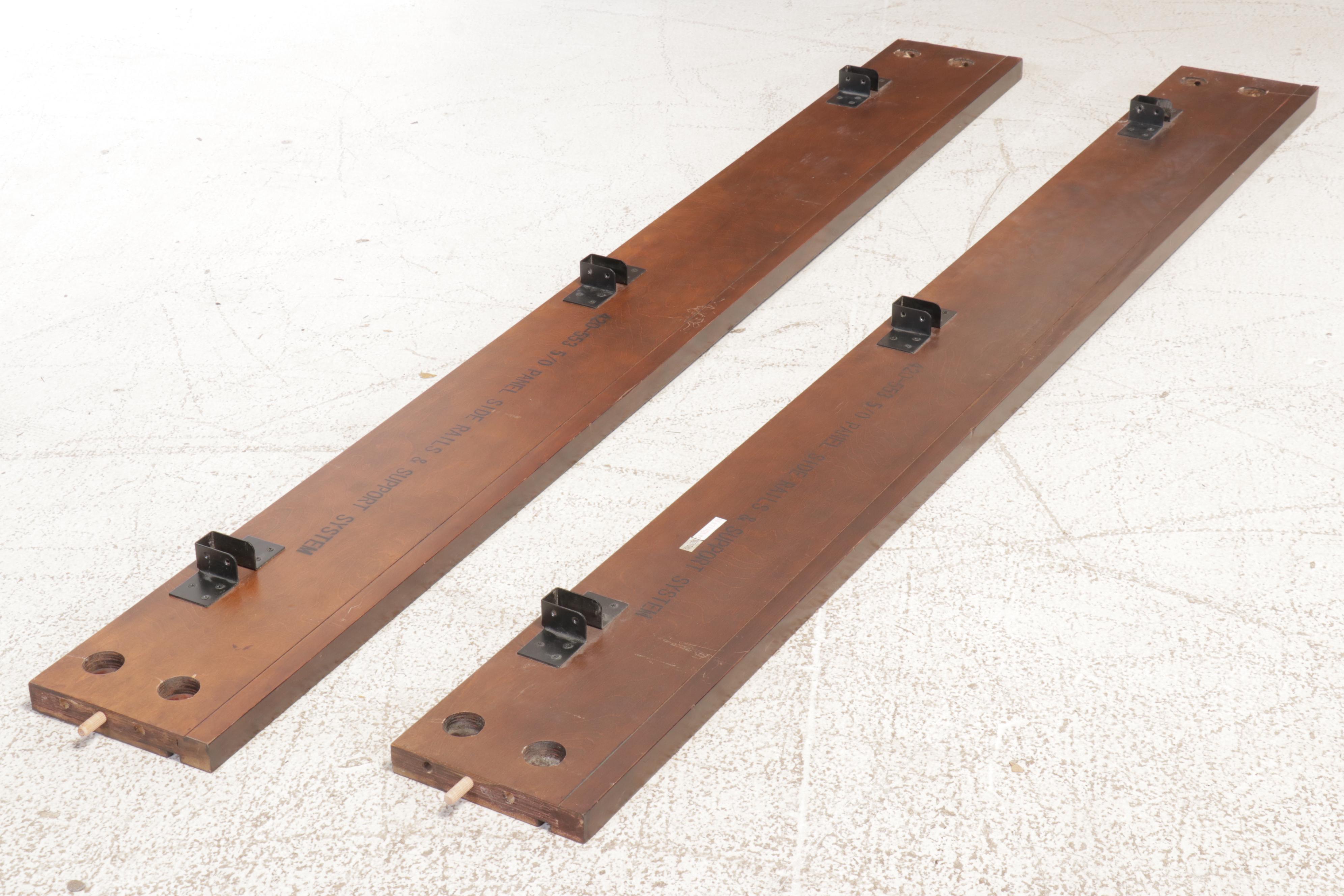 Chinese Style Burl Wood Accented Four Poster Queen Size Bed Frame