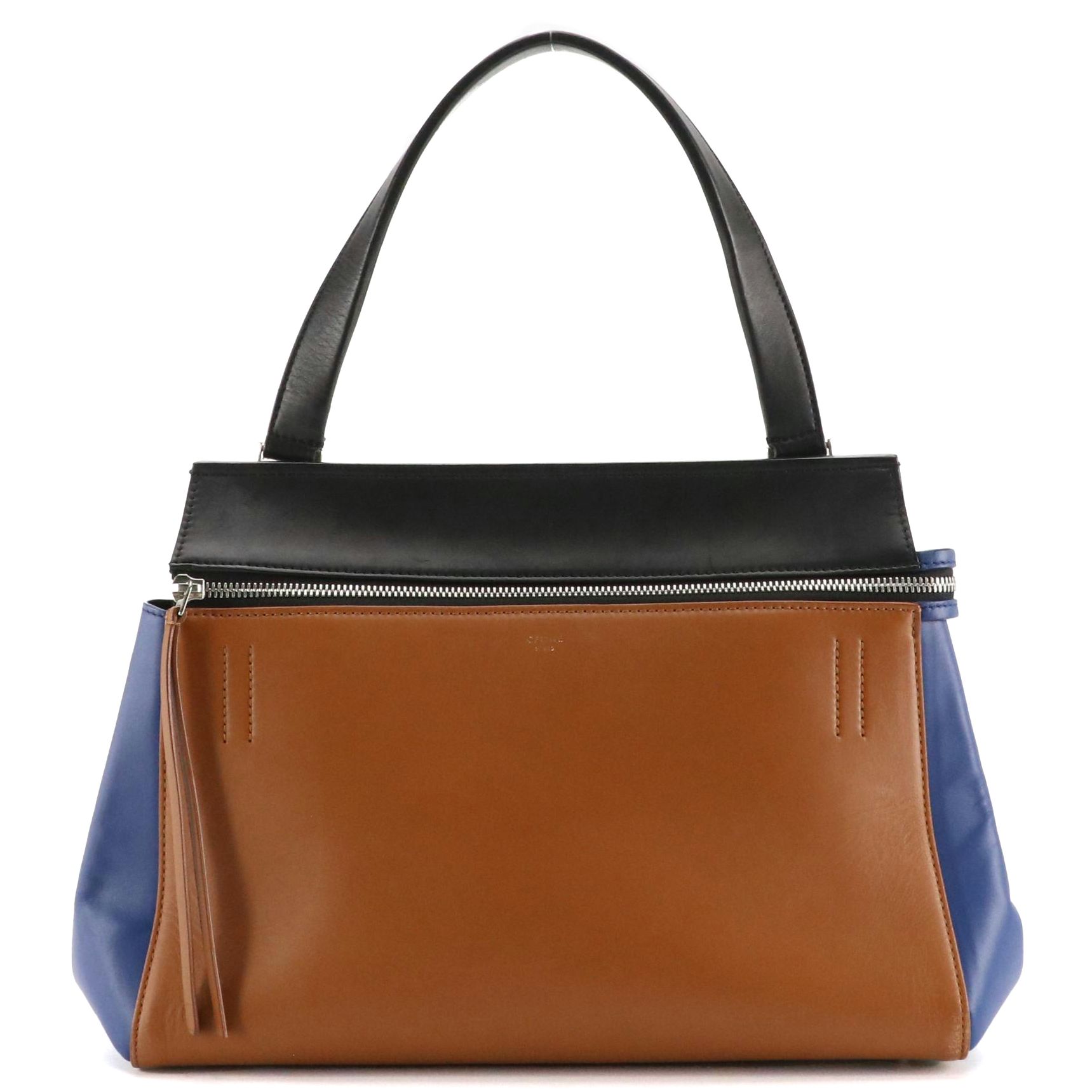 Céline Tricolored Calfskin Leather Edge Shoulder Bag