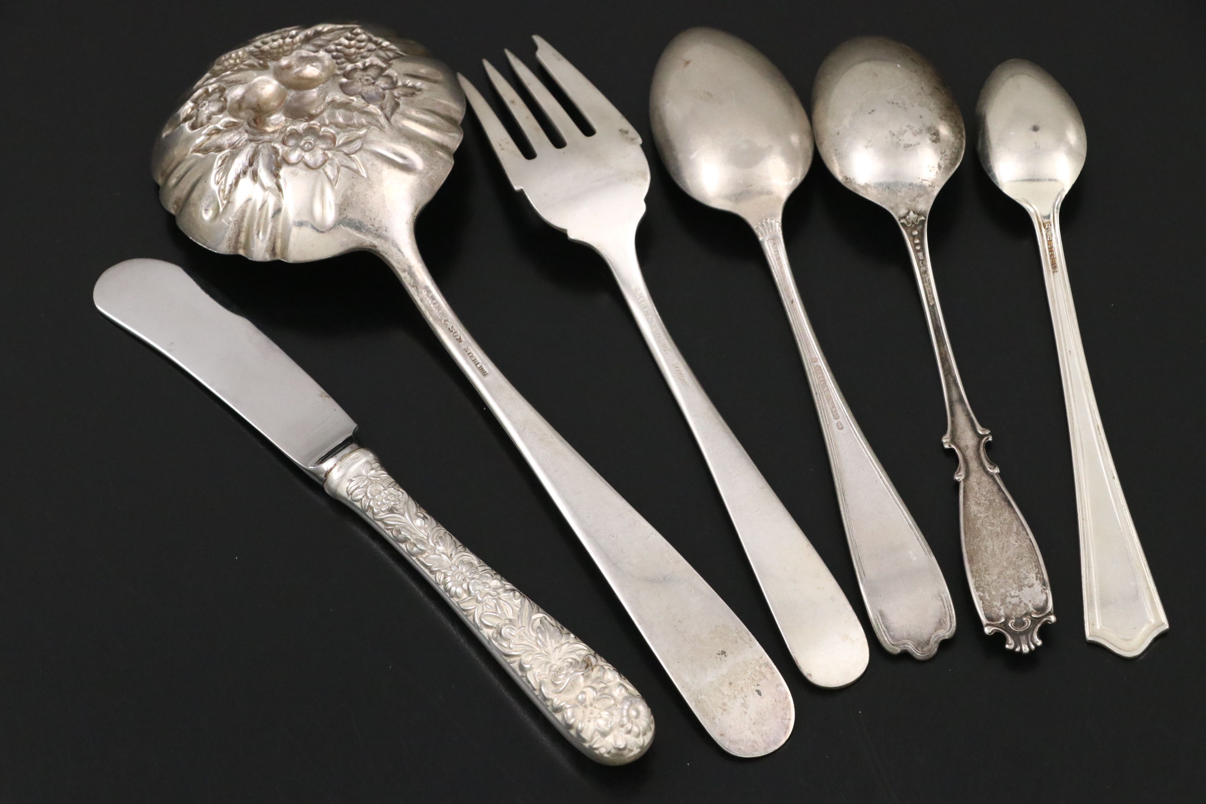 S. Kirk & Son "Repousse" with Gorham and Other Sterling Silver Flatware
