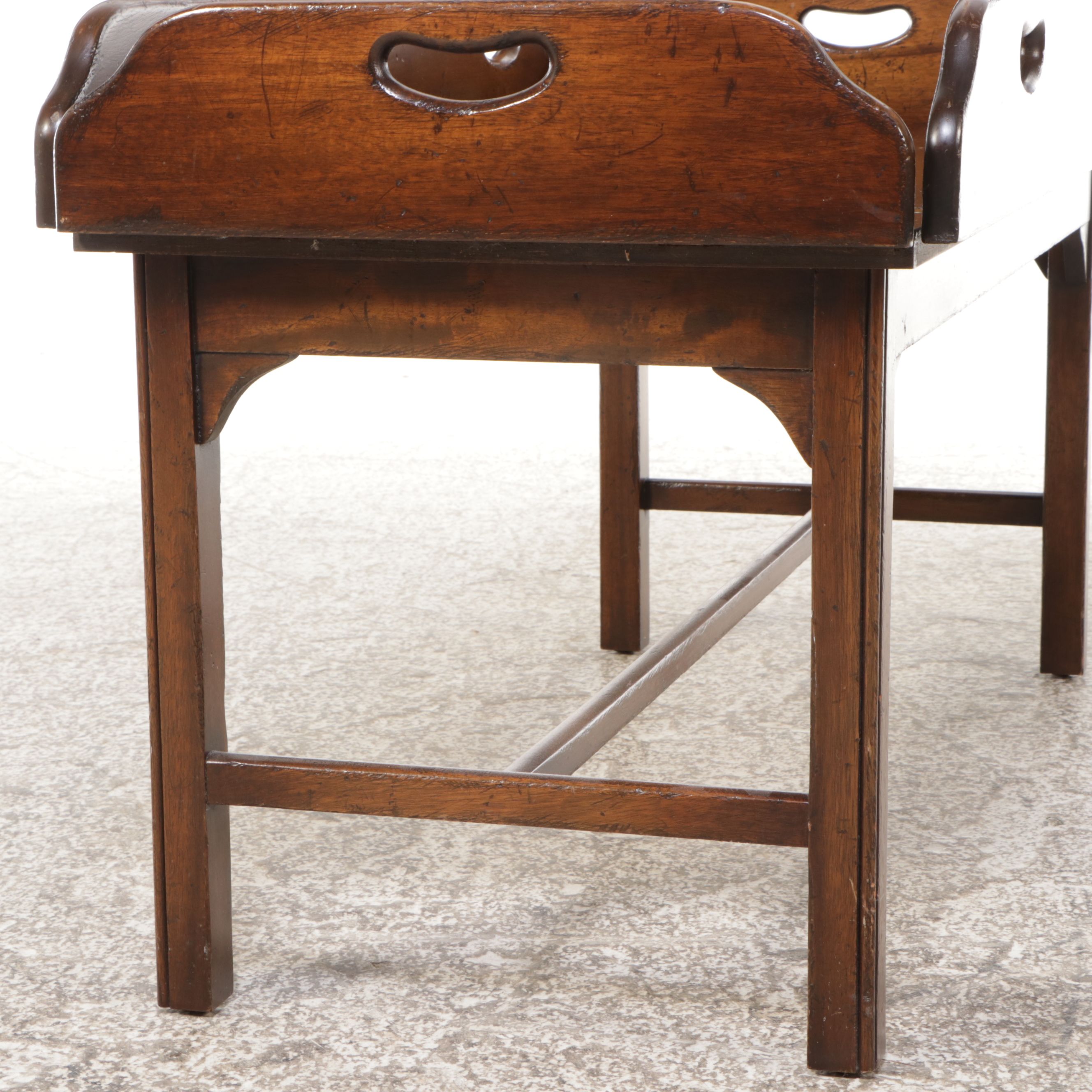 Butler Tray Inspired Mahogany Drop Leaf Coffee Table