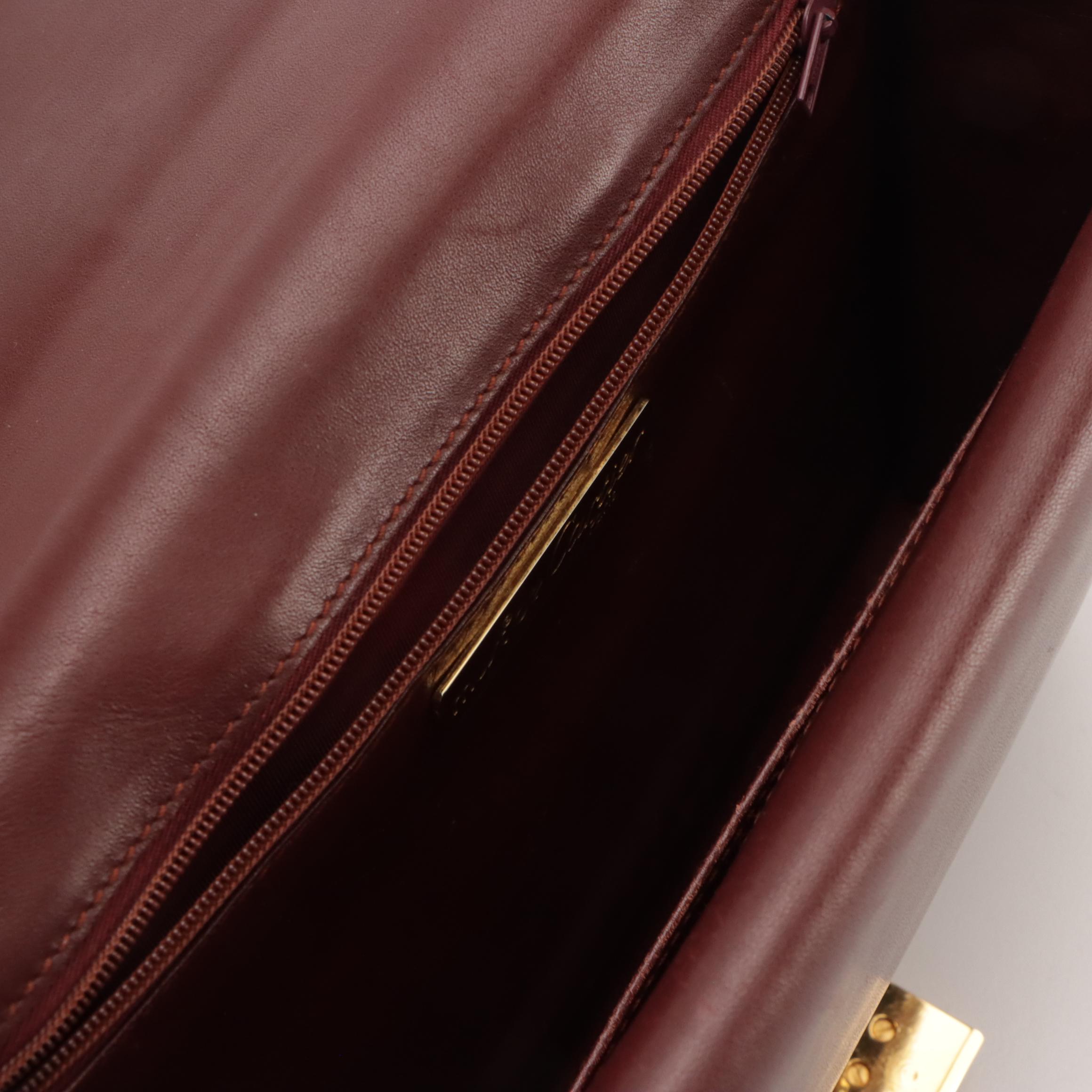 Cartier Must de Cartier Envelope Flap Shoulder Bag in Burgundy Leather