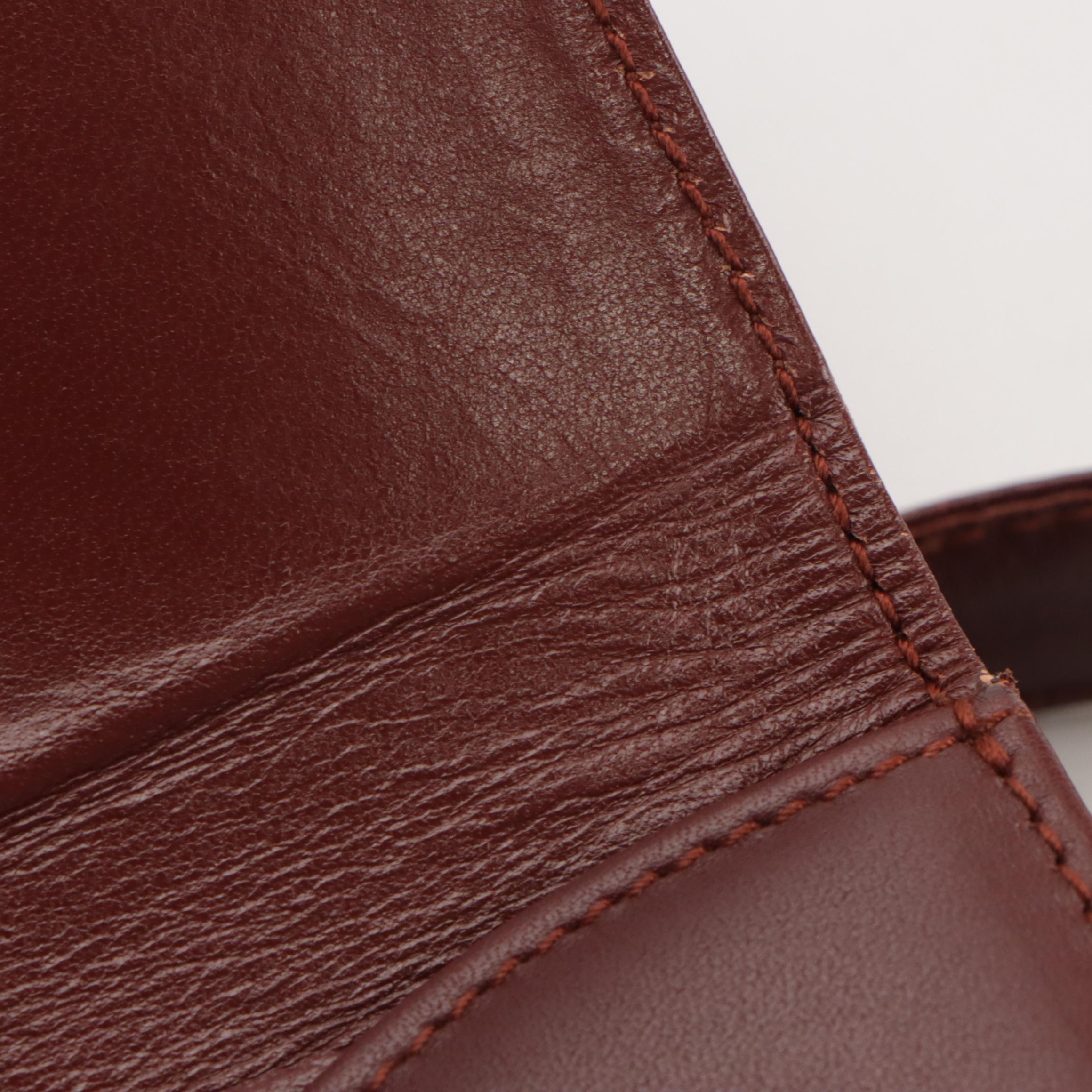 Cartier Must de Cartier Envelope Flap Shoulder Bag in Burgundy Leather