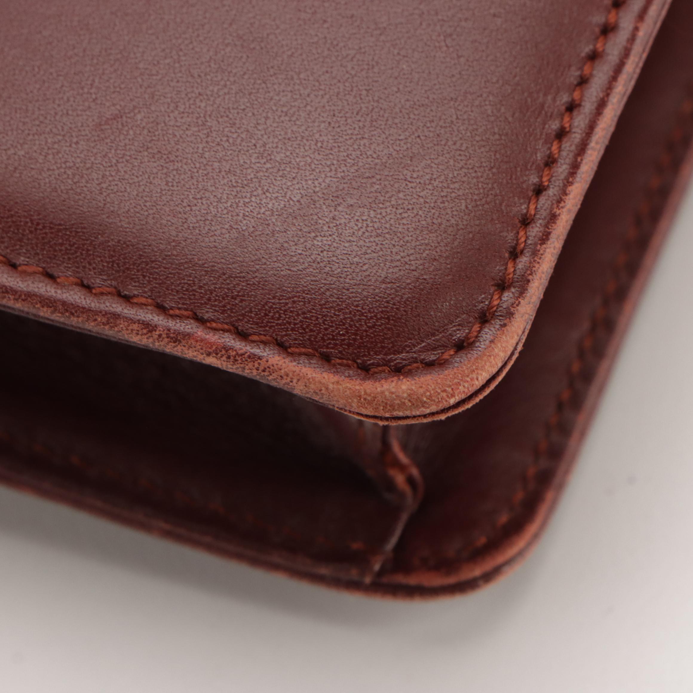 Cartier Must de Cartier Envelope Flap Shoulder Bag in Burgundy Leather