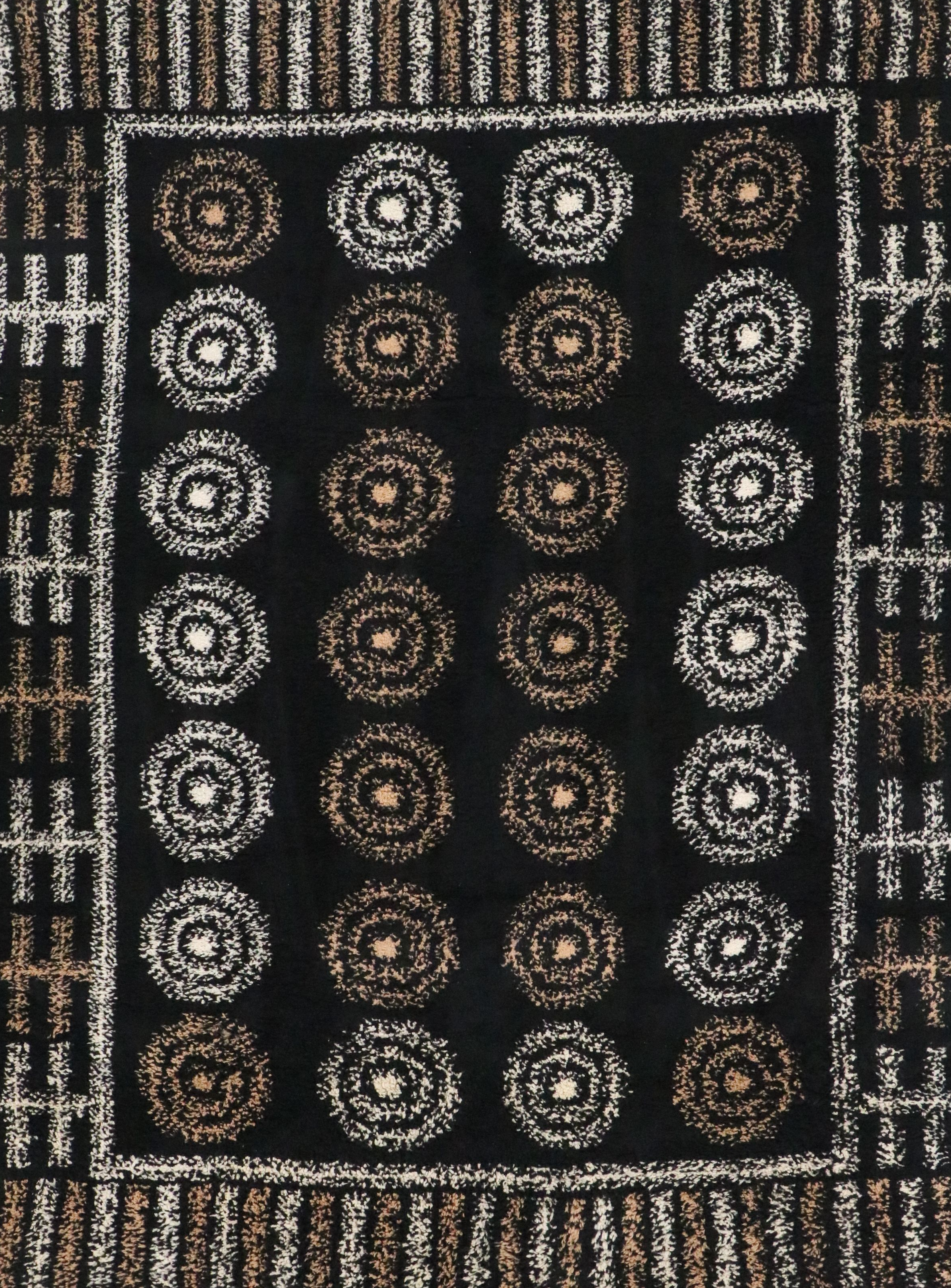 8'10 x 13'1 Hand-Knotted Contemporary Room-Sized Rug with Braided Fringe