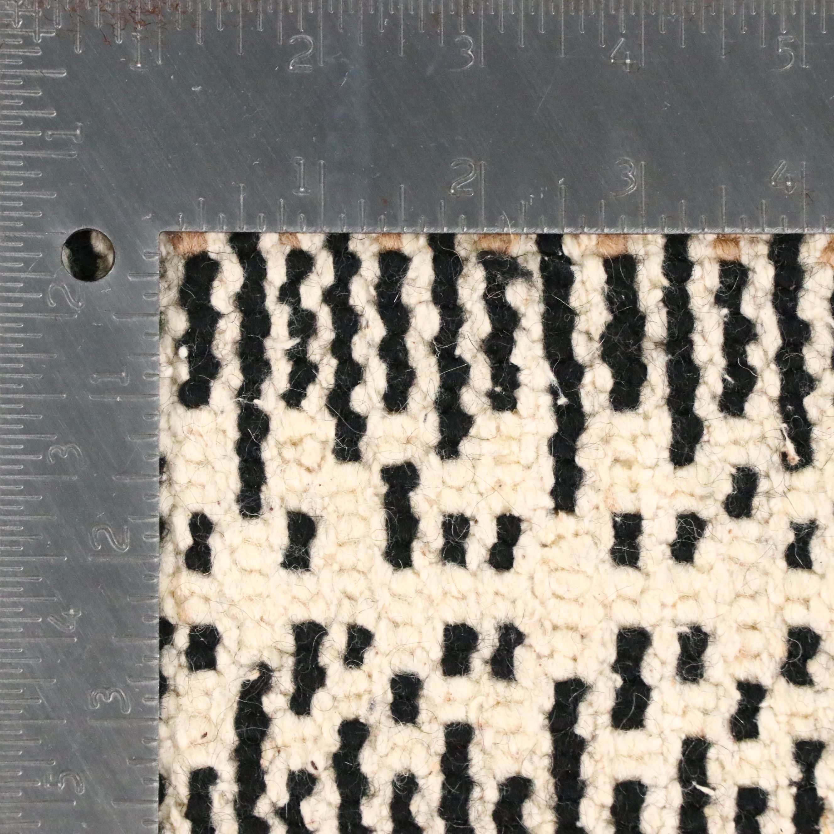 8'10 x 13'1 Hand-Knotted Contemporary Room-Sized Rug with Braided Fringe