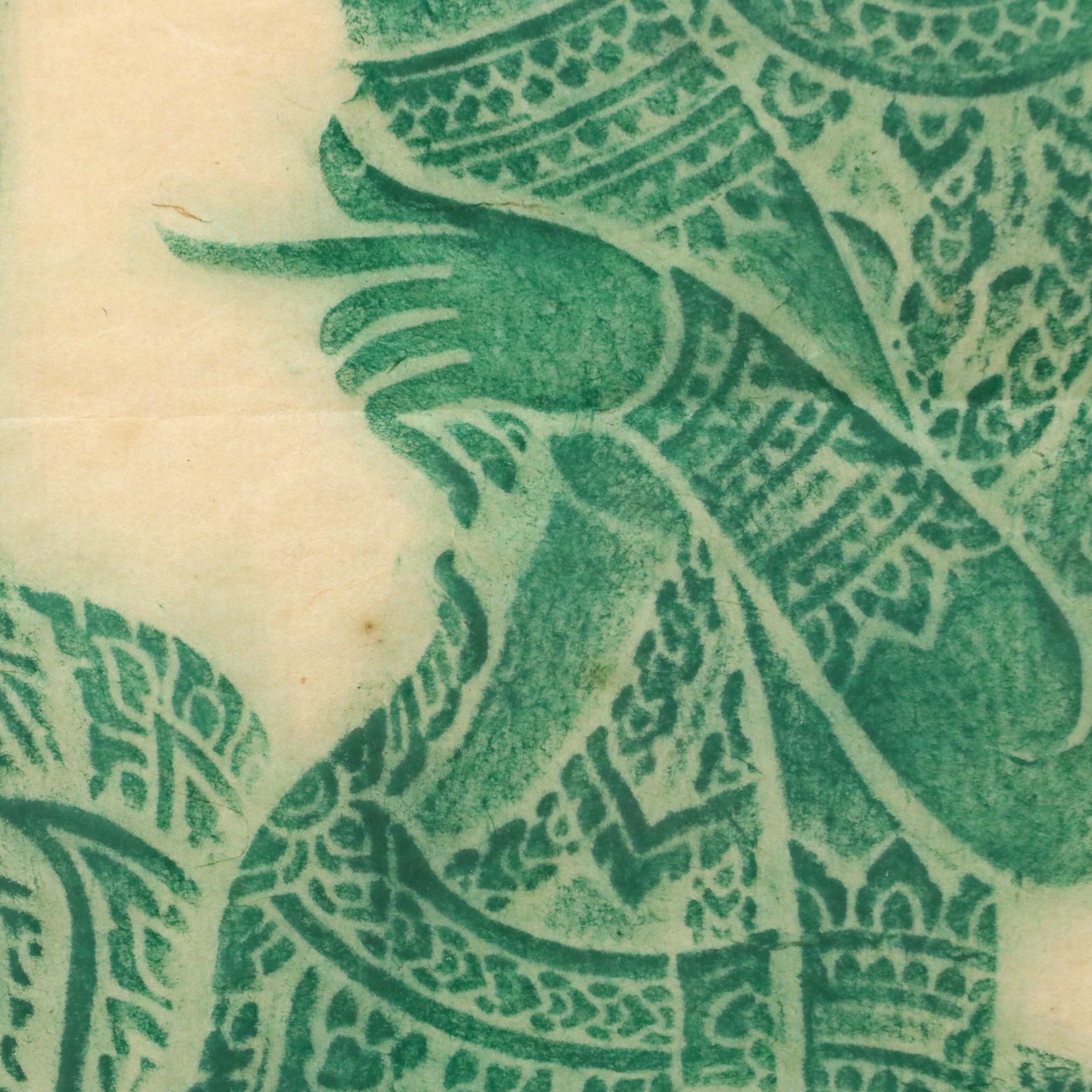 Thai School Pigment on Rice Paper Temple Rubbings