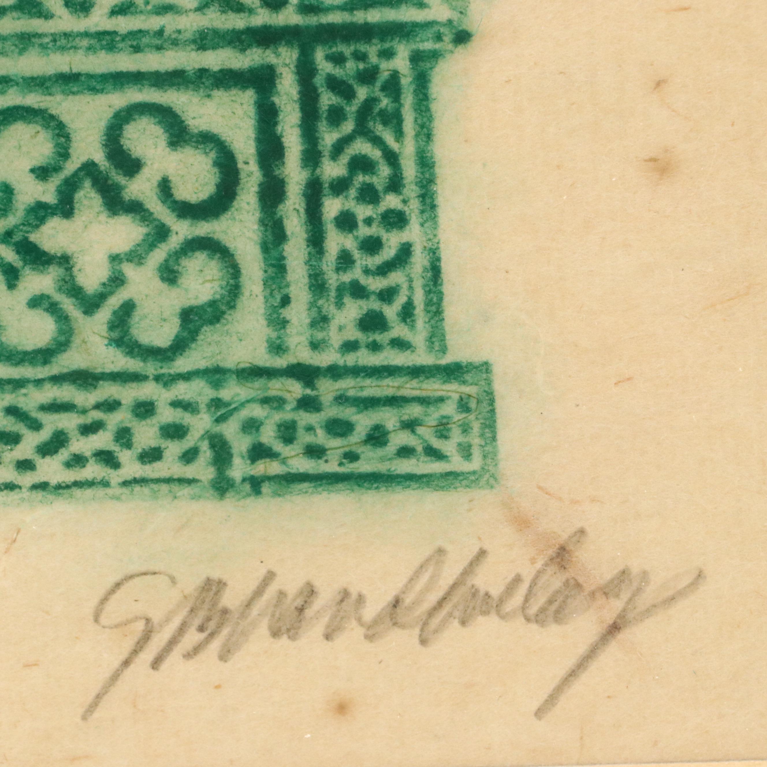 Thai School Pigment on Rice Paper Temple Rubbings