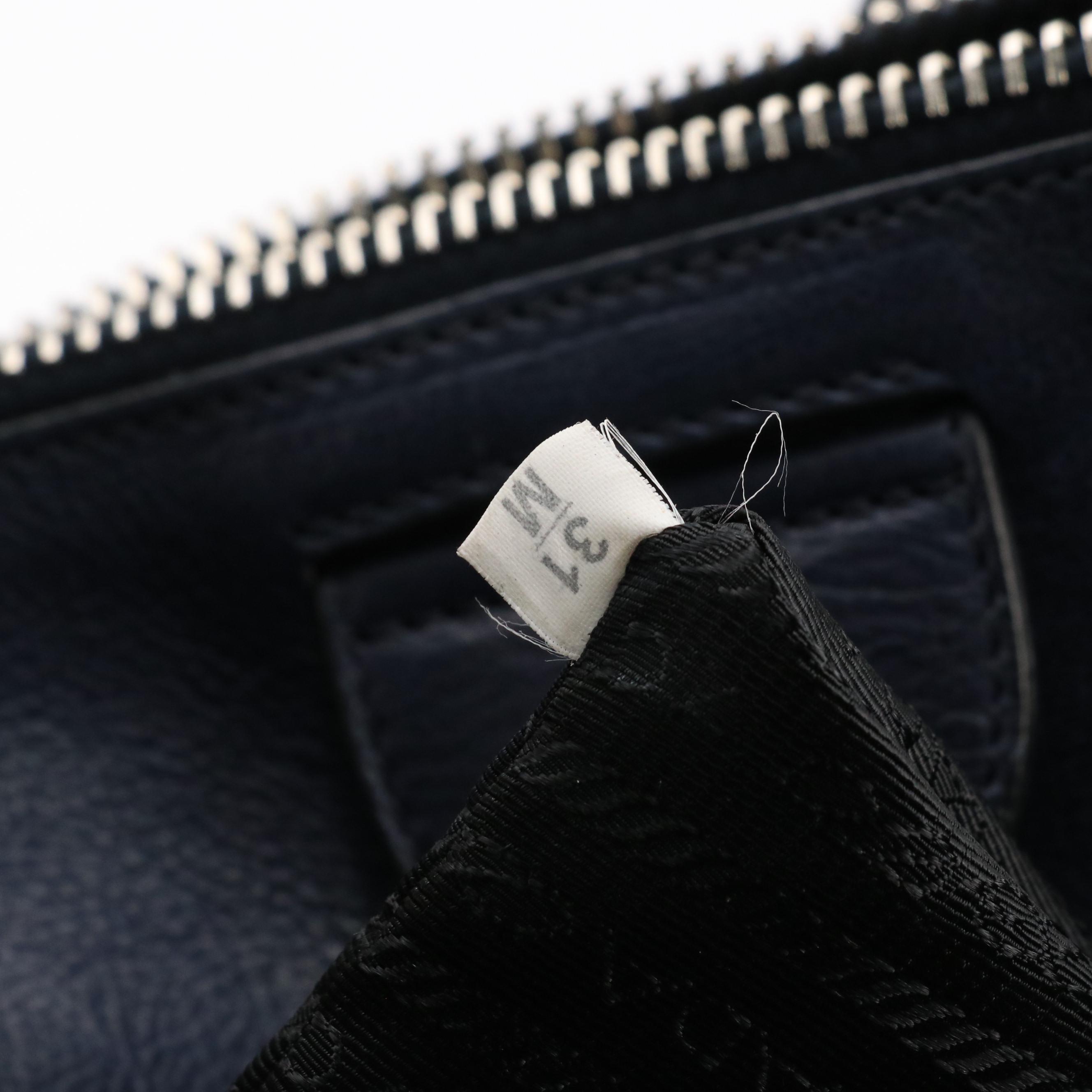 Prada Twin Pocket Tote in Baltico Blue Glazed Calfskin Leather