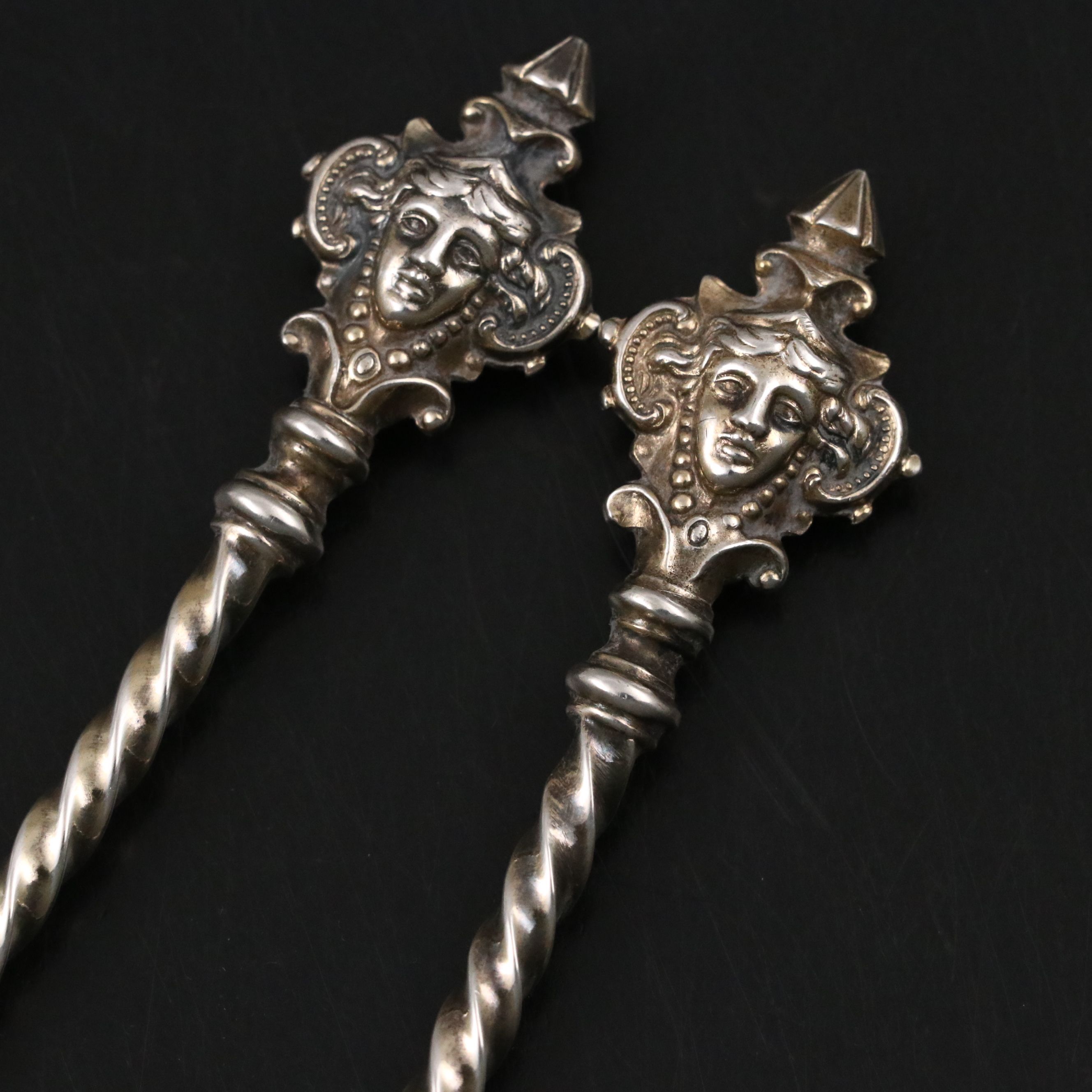 German Ludwig Baltzer Renaissance Revival Style 800 Silver Spoons