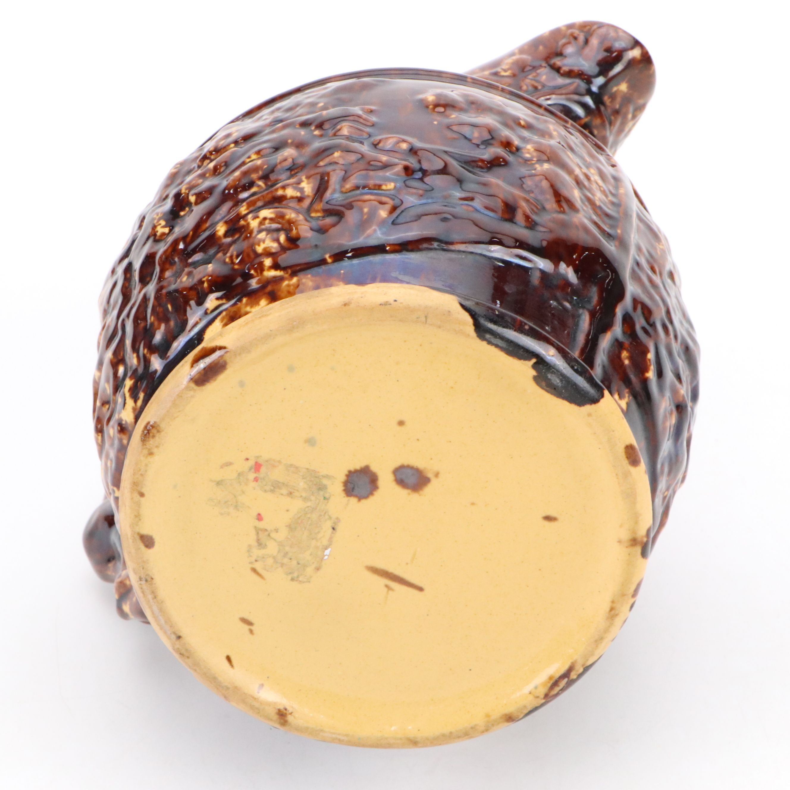 Hound-Handled Rockingham Style Glaze Ceramic Pitcher, 19th Century