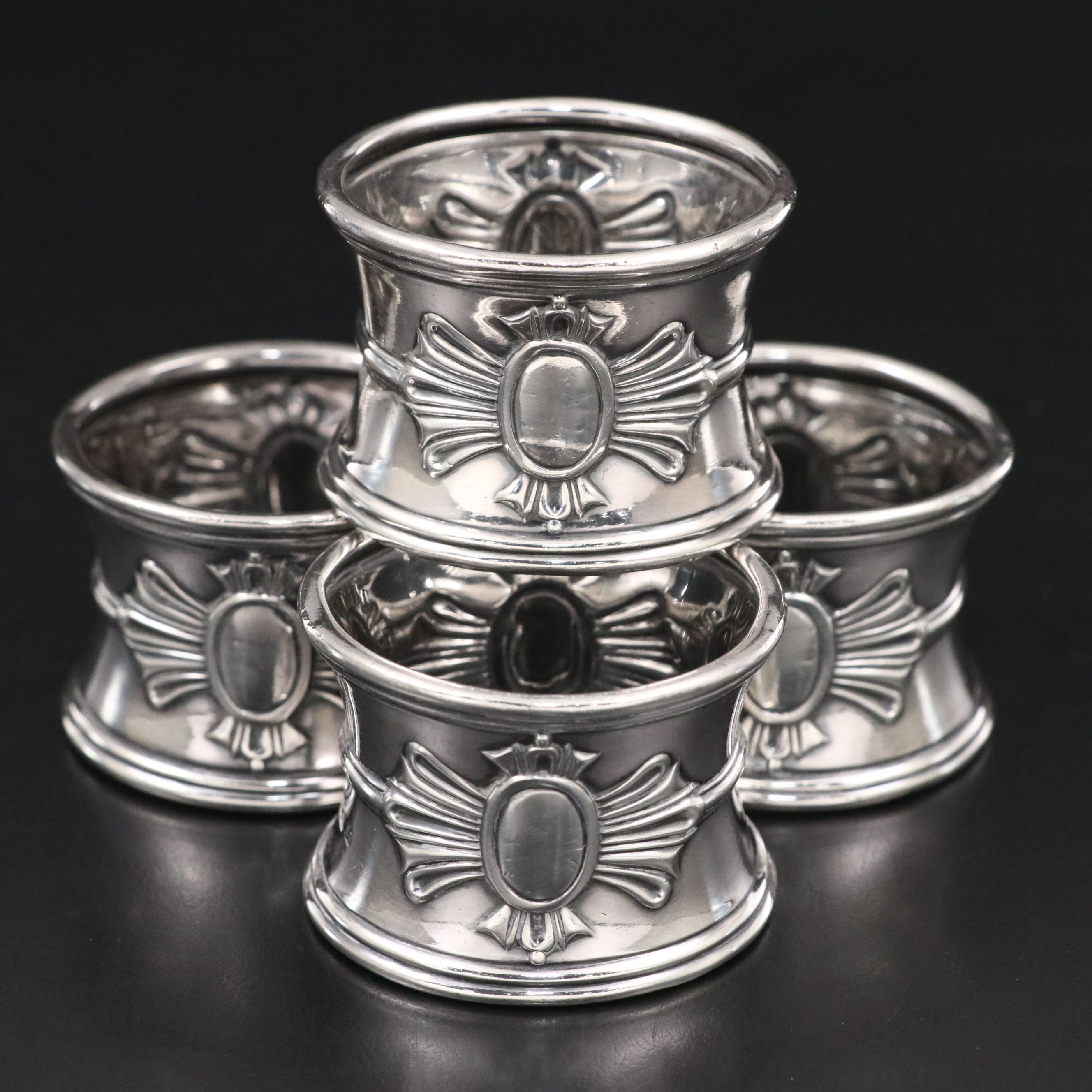 Francis Higgins III English Sterling Silver Napkin Rings, 1882
