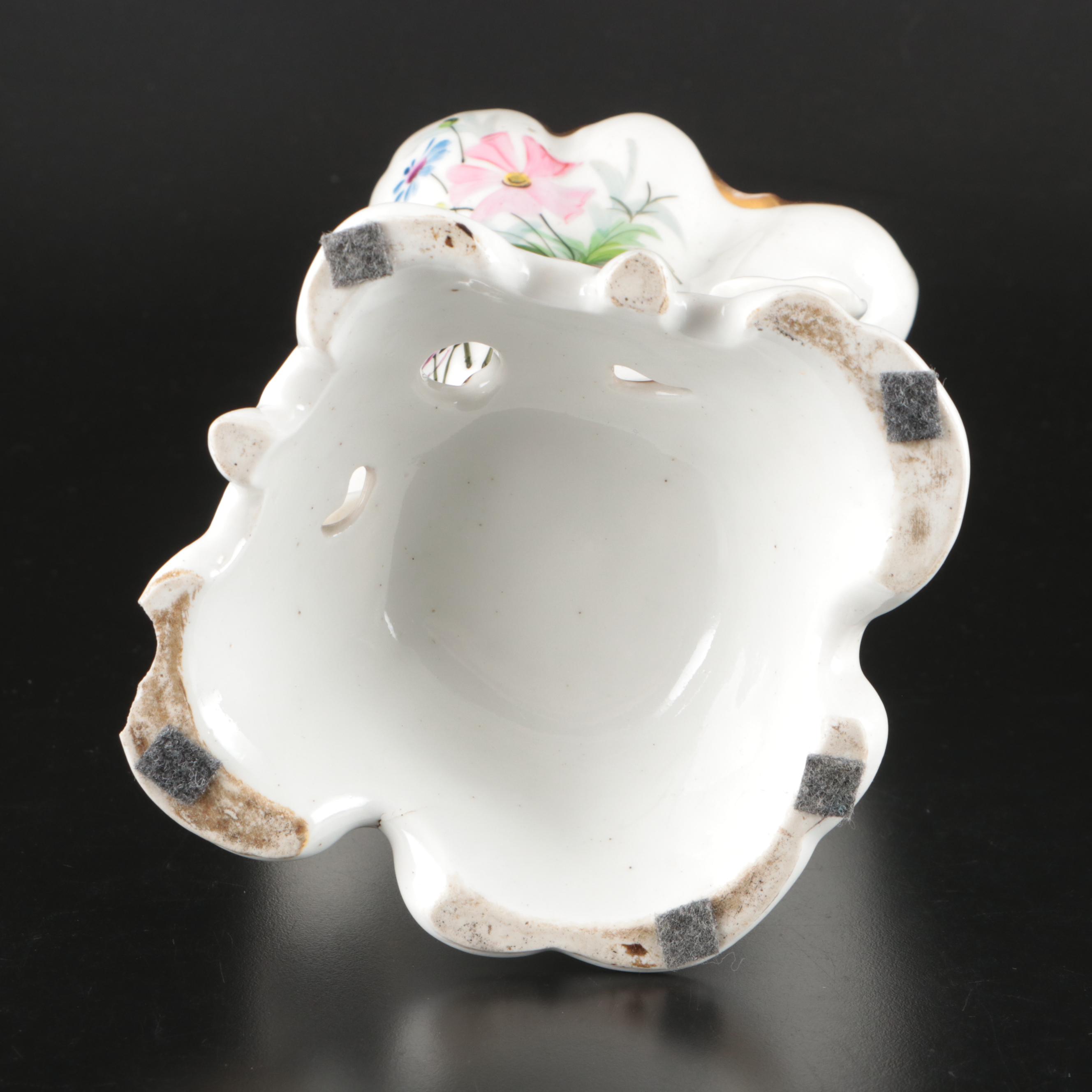 Rococo Style Gold Gilt Floral Porcelain Vase