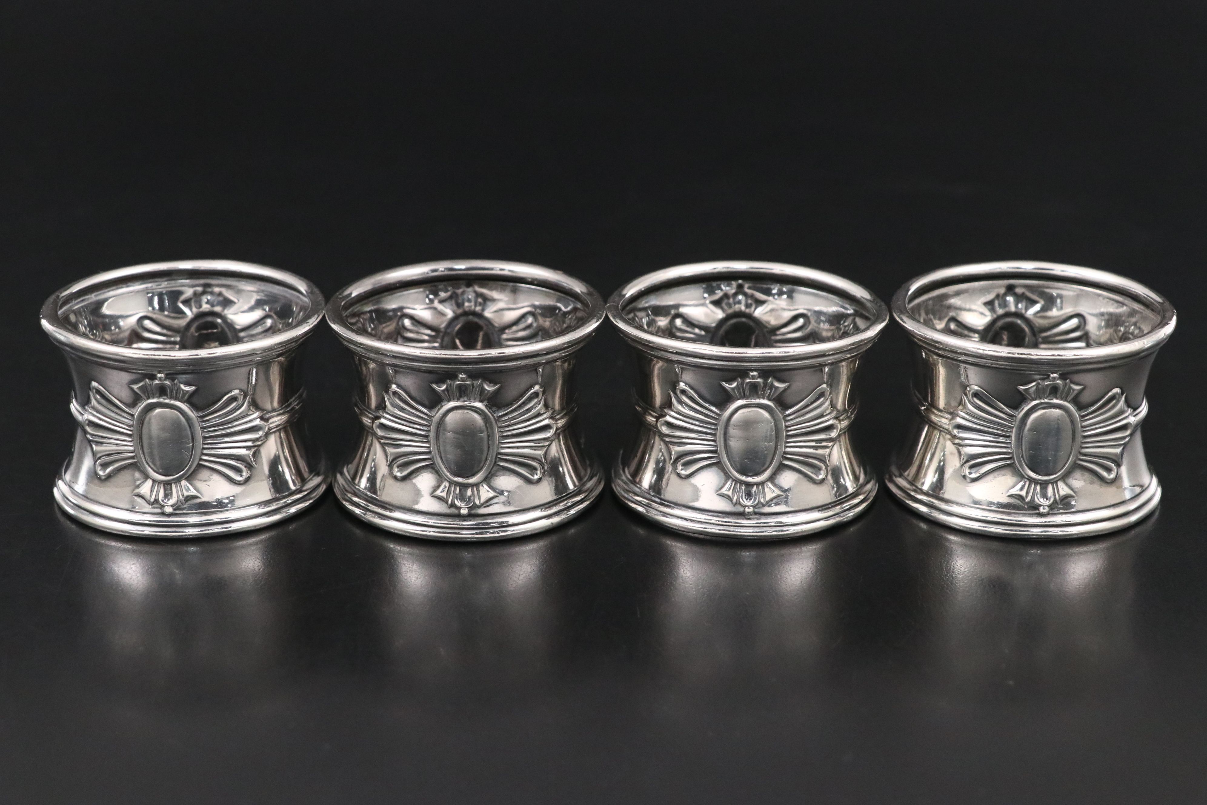 Francis Higgins III English Sterling Silver Napkin Rings, 1882