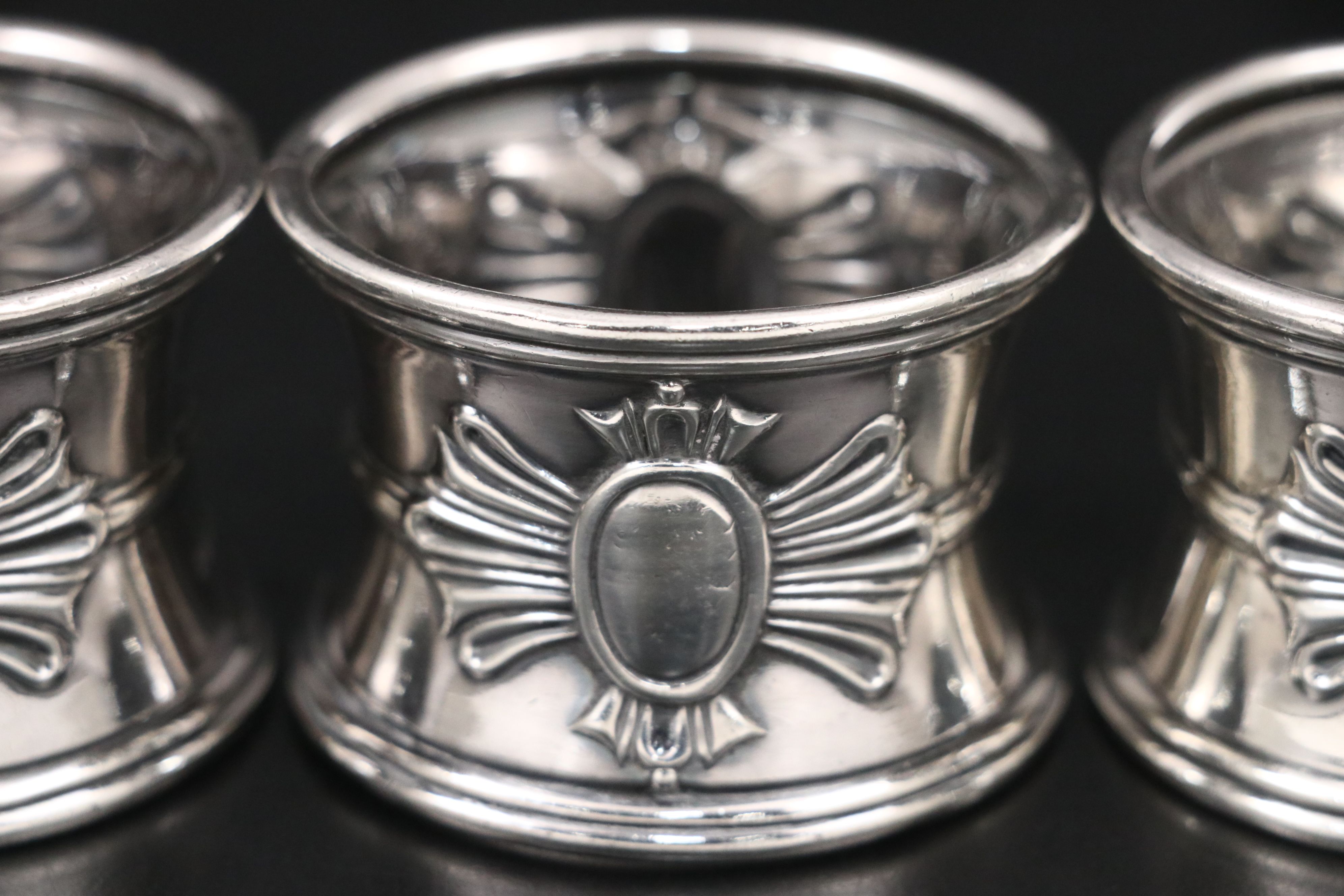 Francis Higgins III English Sterling Silver Napkin Rings, 1882