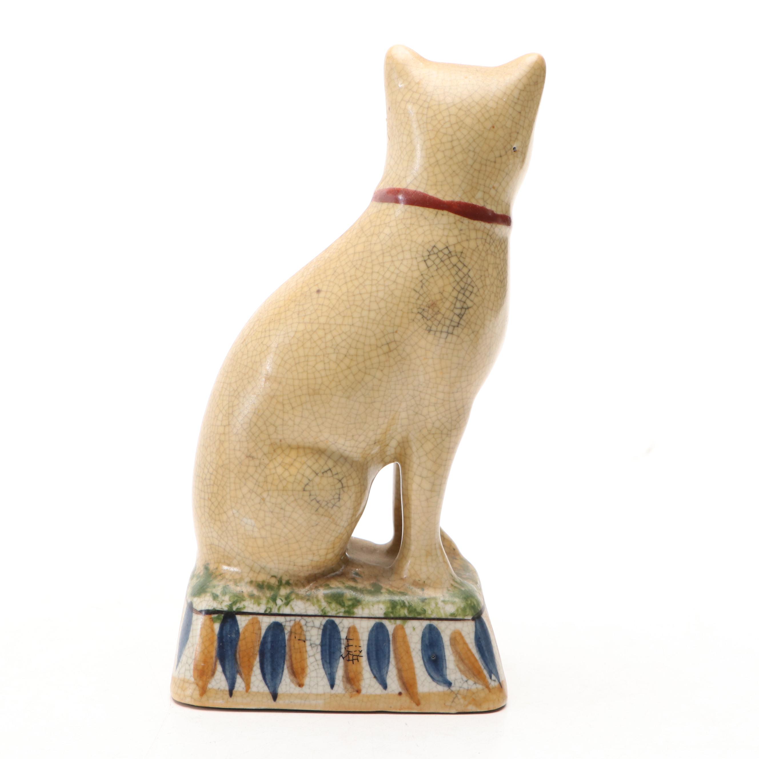 English Staffordshire Style Hunter and Dog Spill Vase with Figurine