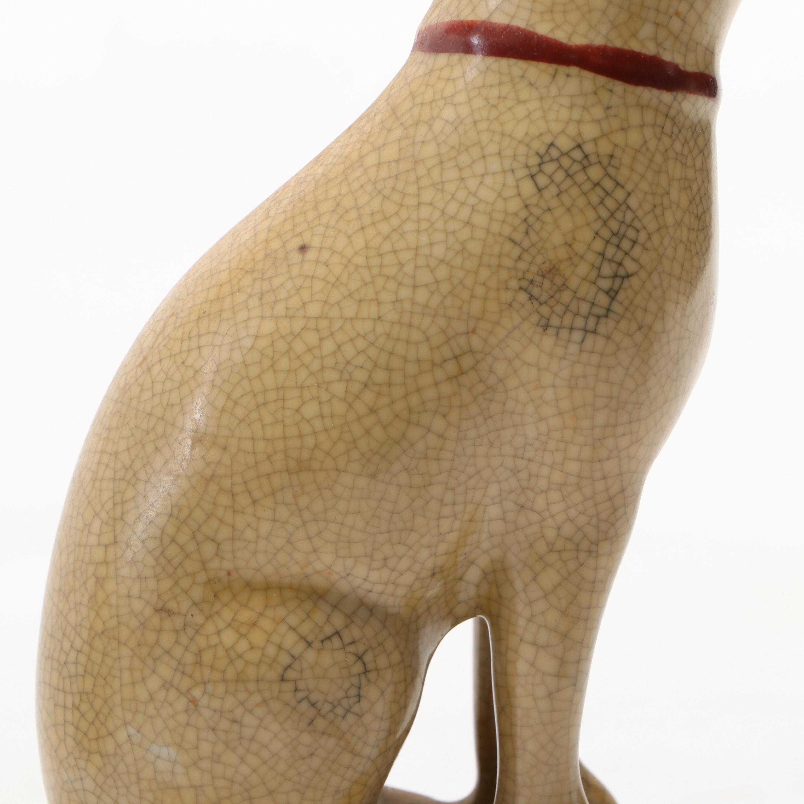 English Staffordshire Style Hunter and Dog Spill Vase with Figurine