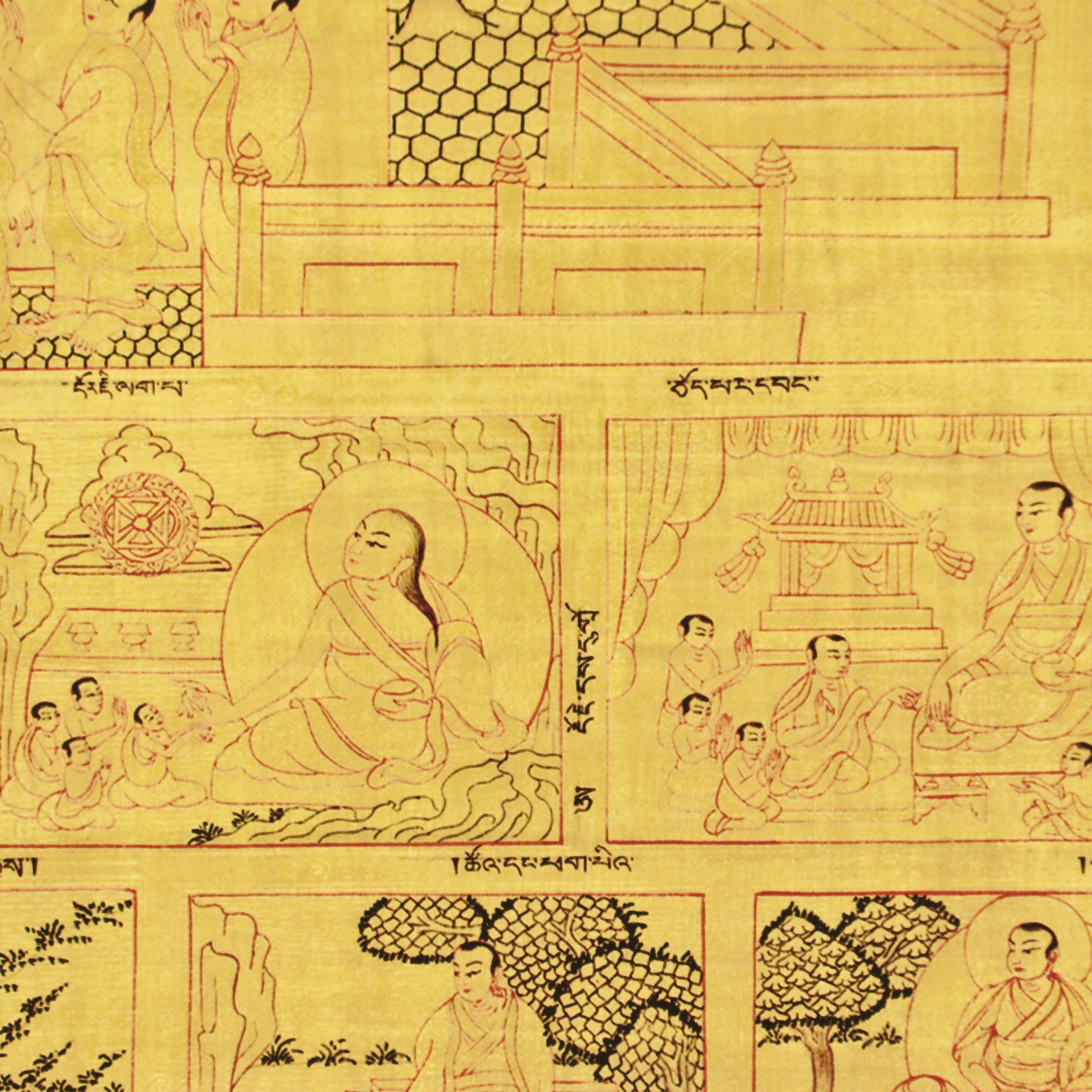 Digital Print on Fabric Scroll After Tibetan Buddhist Thangka Painting