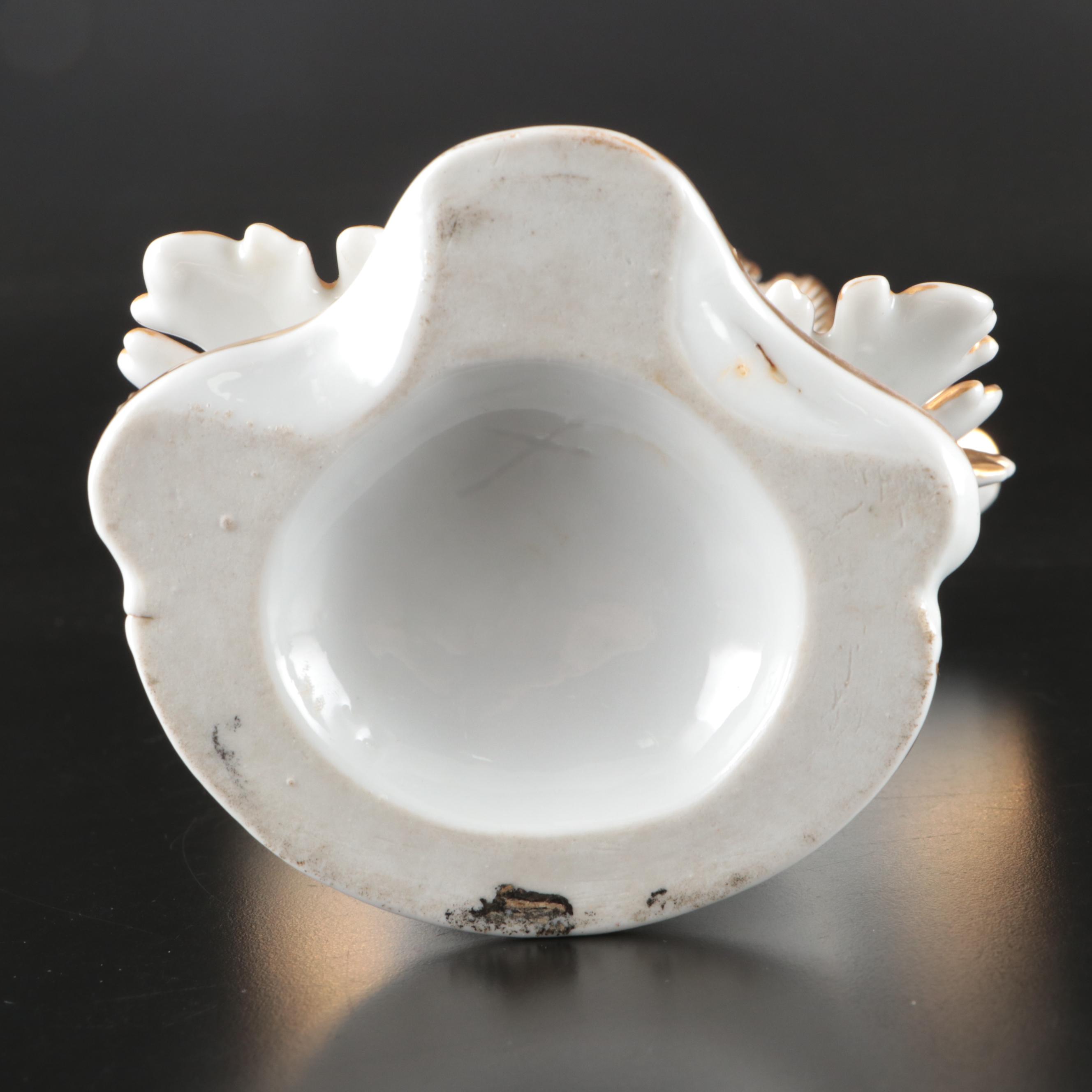 Rococo Style Gold Gilt Floral Porcelain Vase