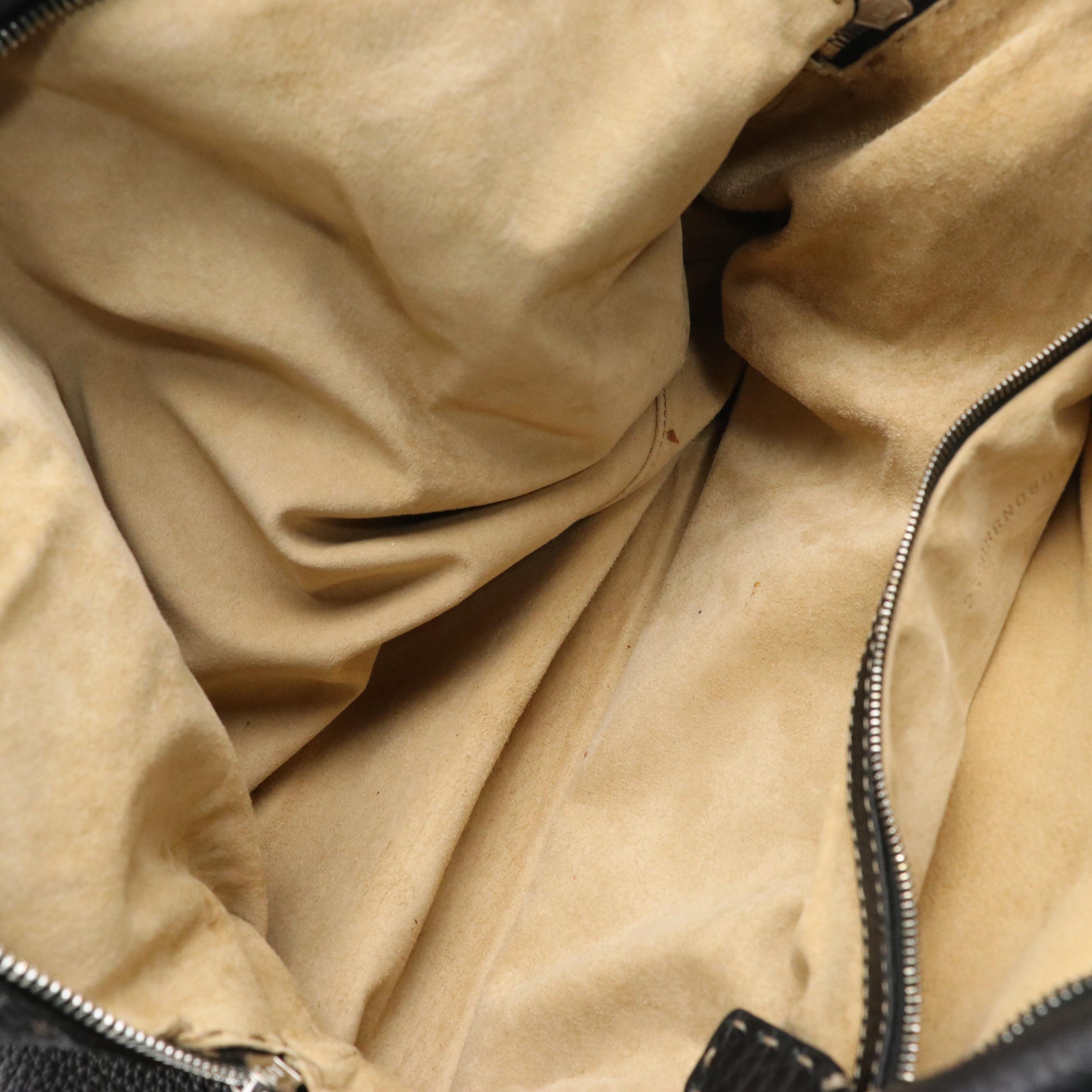 Fendi Selleria Dome Shoulder Bag in Black Grained Calfskin Leather w/ Stitching