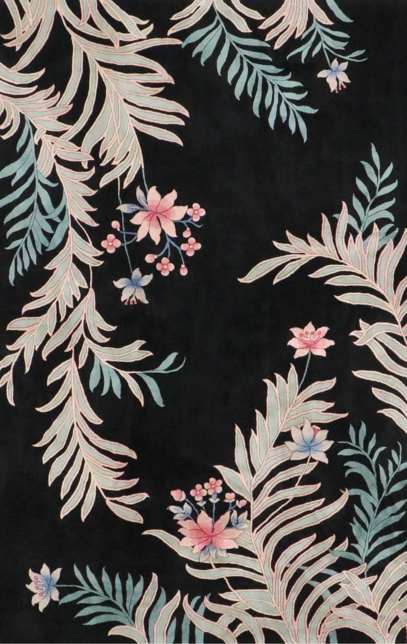 5'6 x 9'5 Hand-Knotted and Carved Chinese Art Nichols Style Floral Area Rug