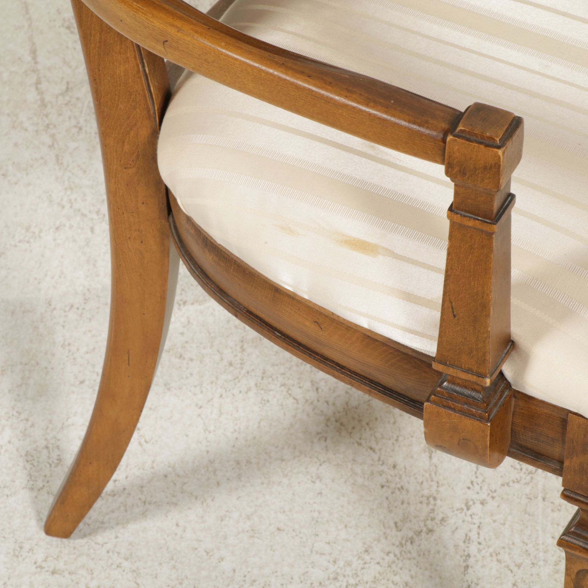 Walnut Dining Table with Eight Cane Back Chairs, Mid to Late 20th Century