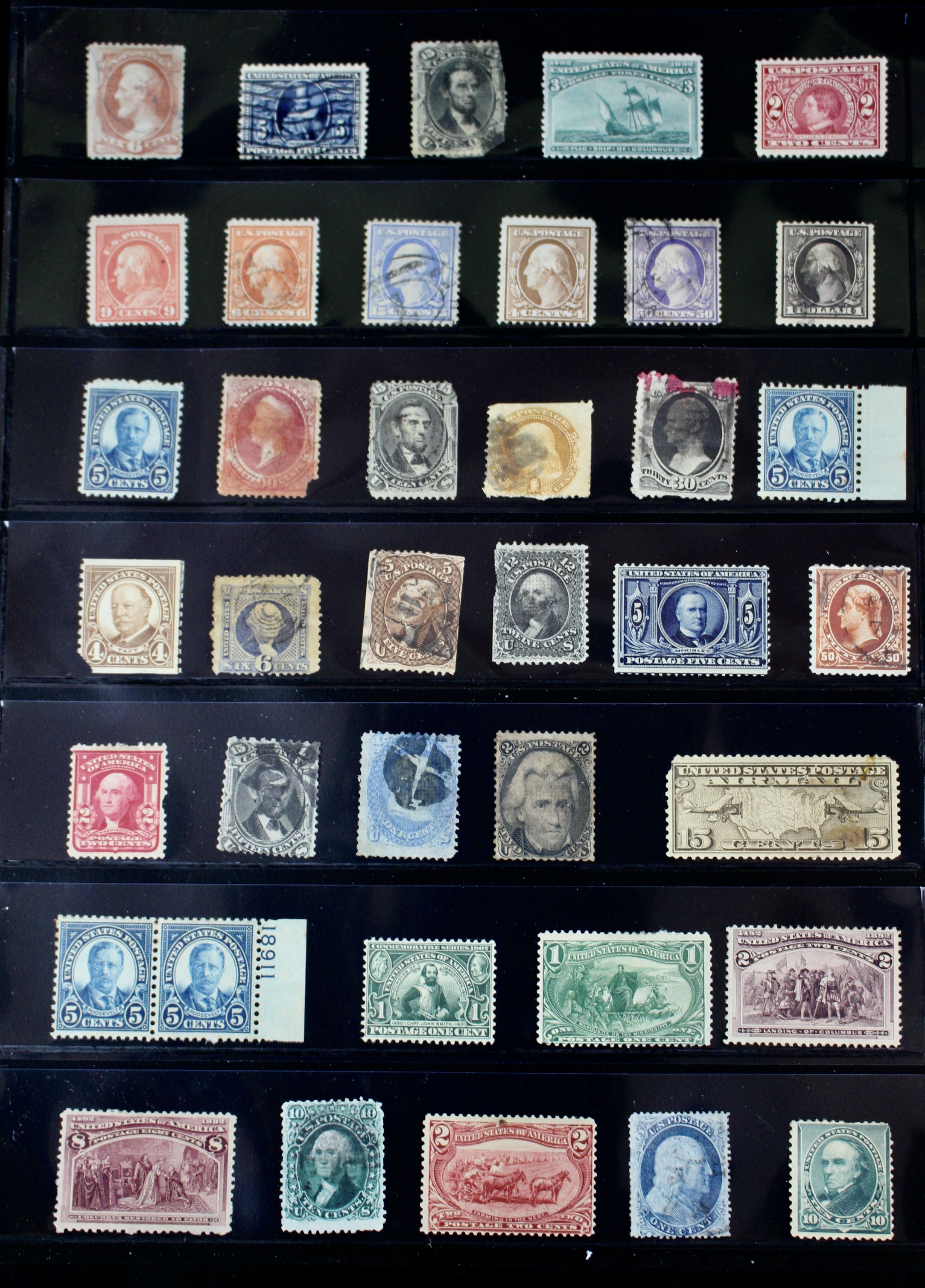 Ninety-Seven Mint and Used Early U.S. Postage Stamps