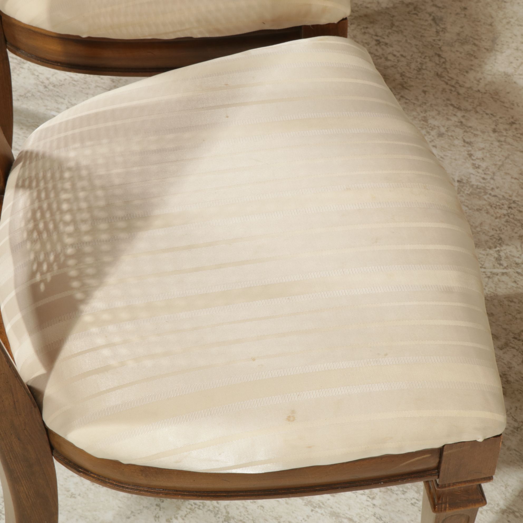 Walnut Dining Table with Eight Cane Back Chairs, Mid to Late 20th Century