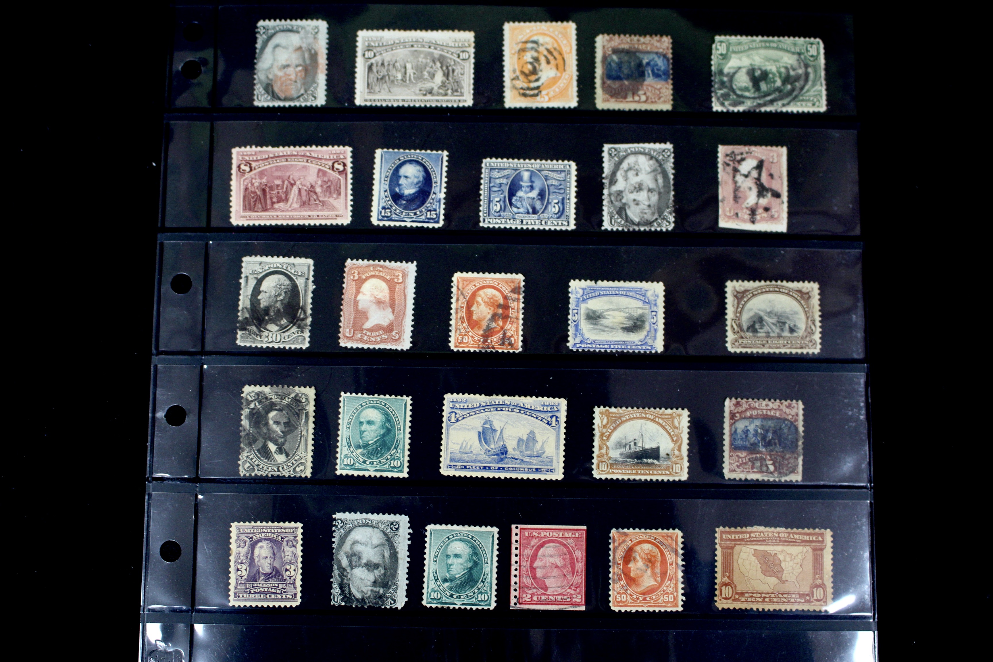 Ninety-Seven Mint and Used Early U.S. Postage Stamps