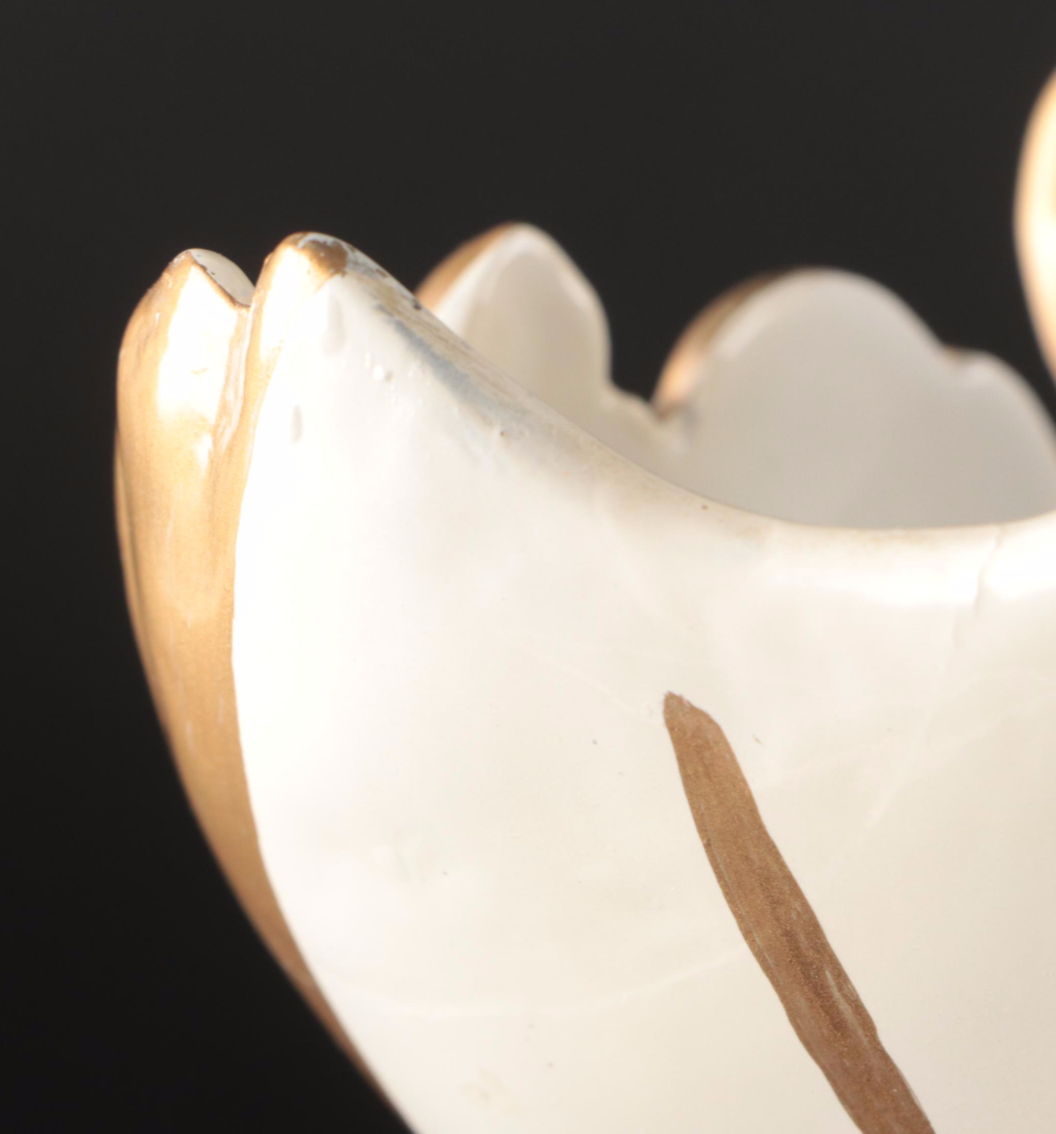 Rococo Style Gold Gilt Porcelain Vase with Female Portrait