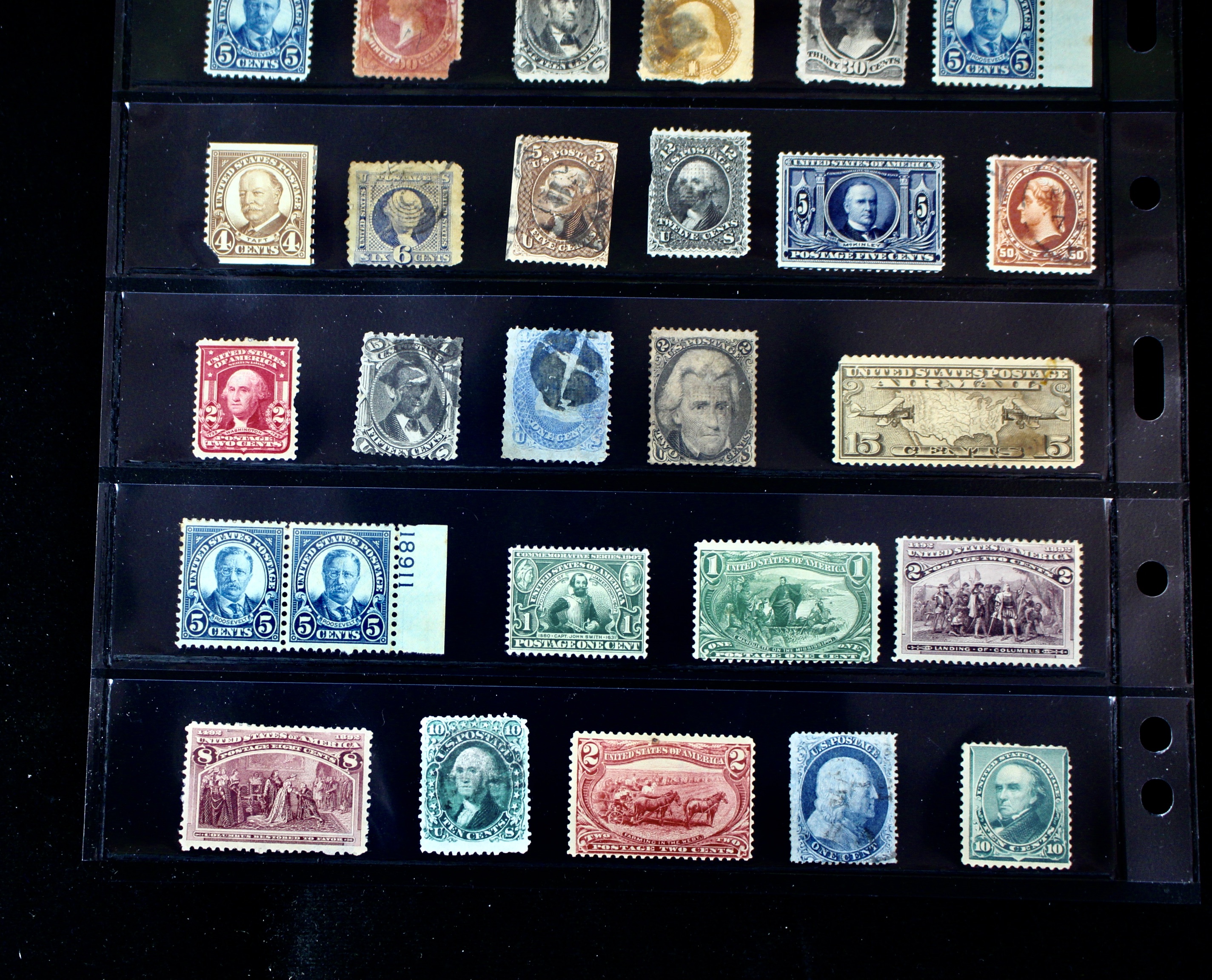Ninety-Seven Mint and Used Early U.S. Postage Stamps