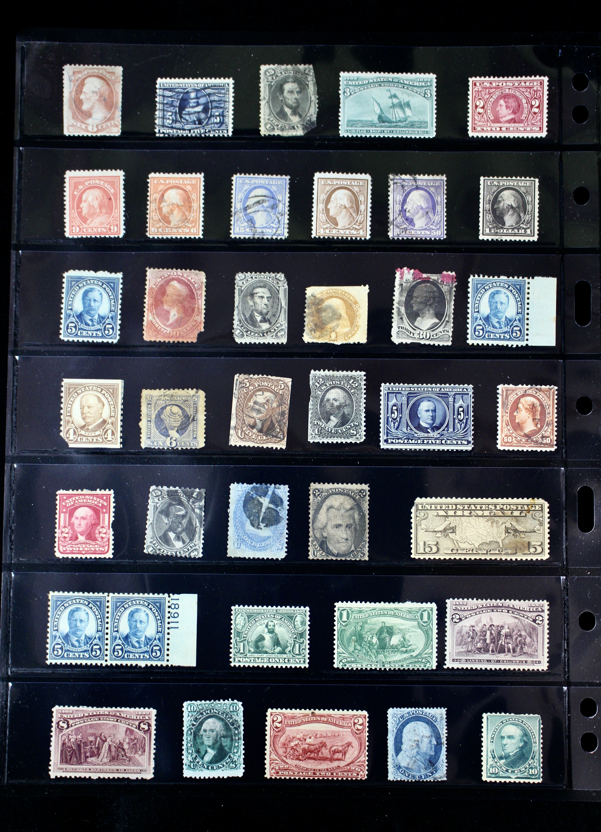 Ninety-Seven Mint and Used Early U.S. Postage Stamps