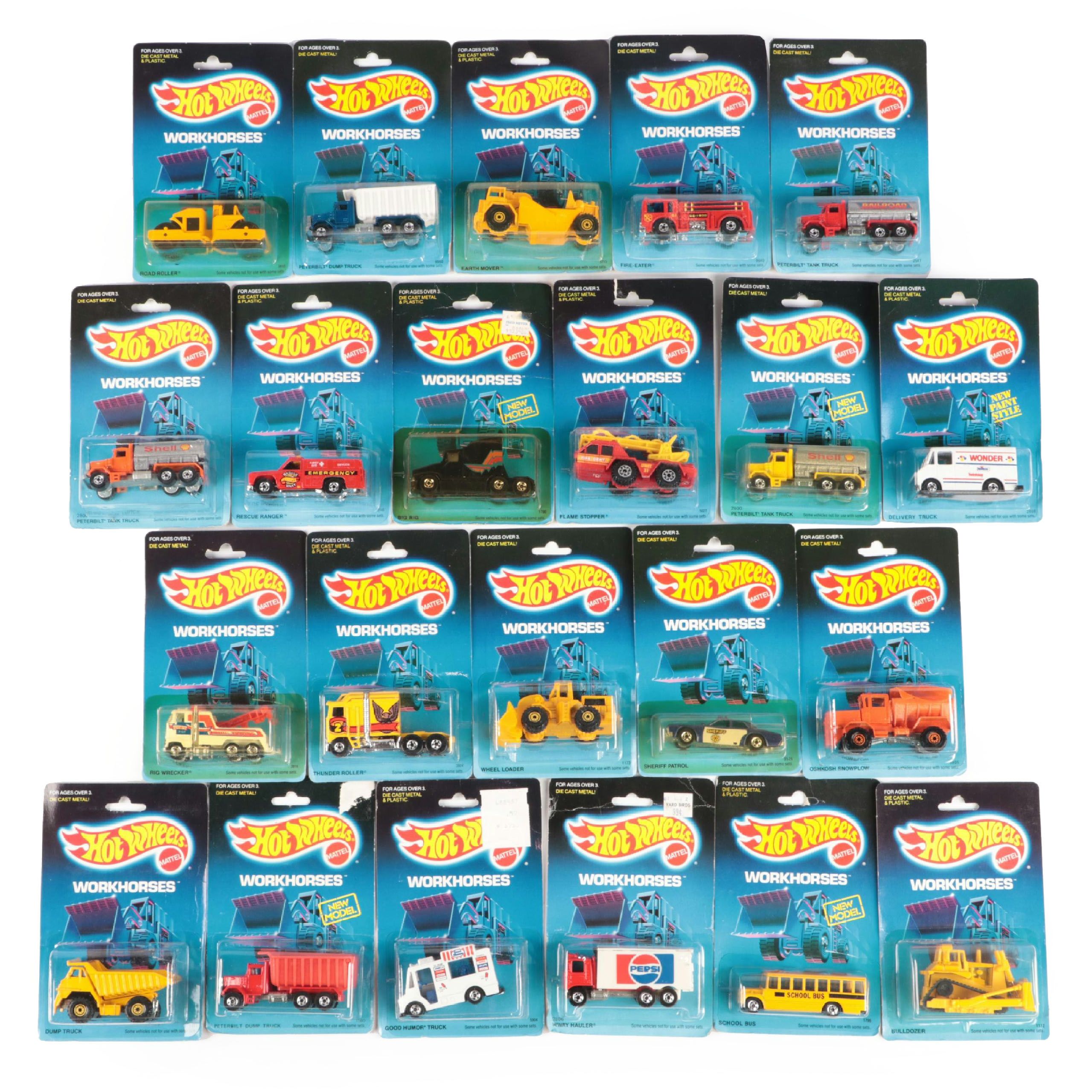 Hot Wheels "Road Roller" and More Workhorses Series Toy Cars, 1988
