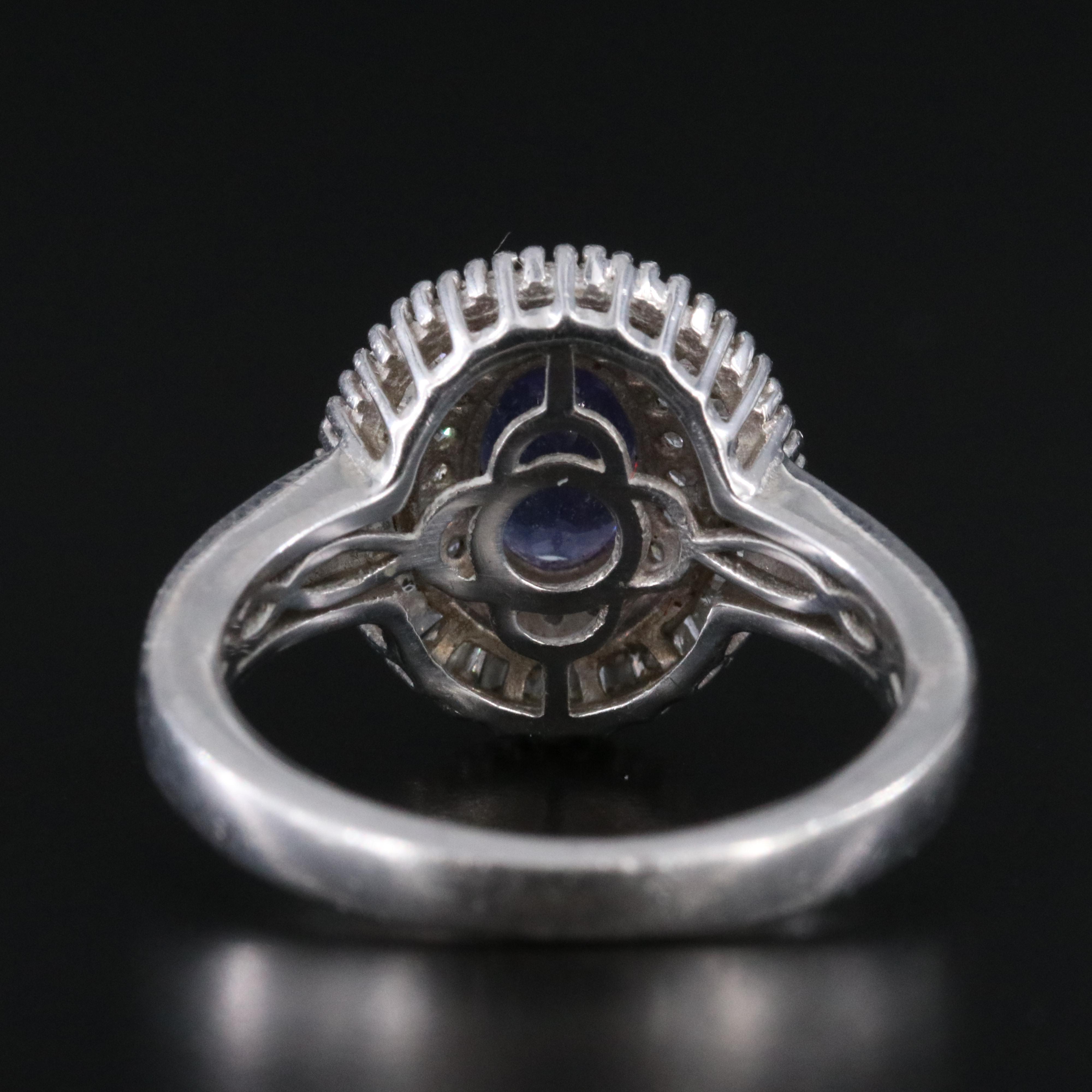 Sterling Tanzanite and Diamond Ring