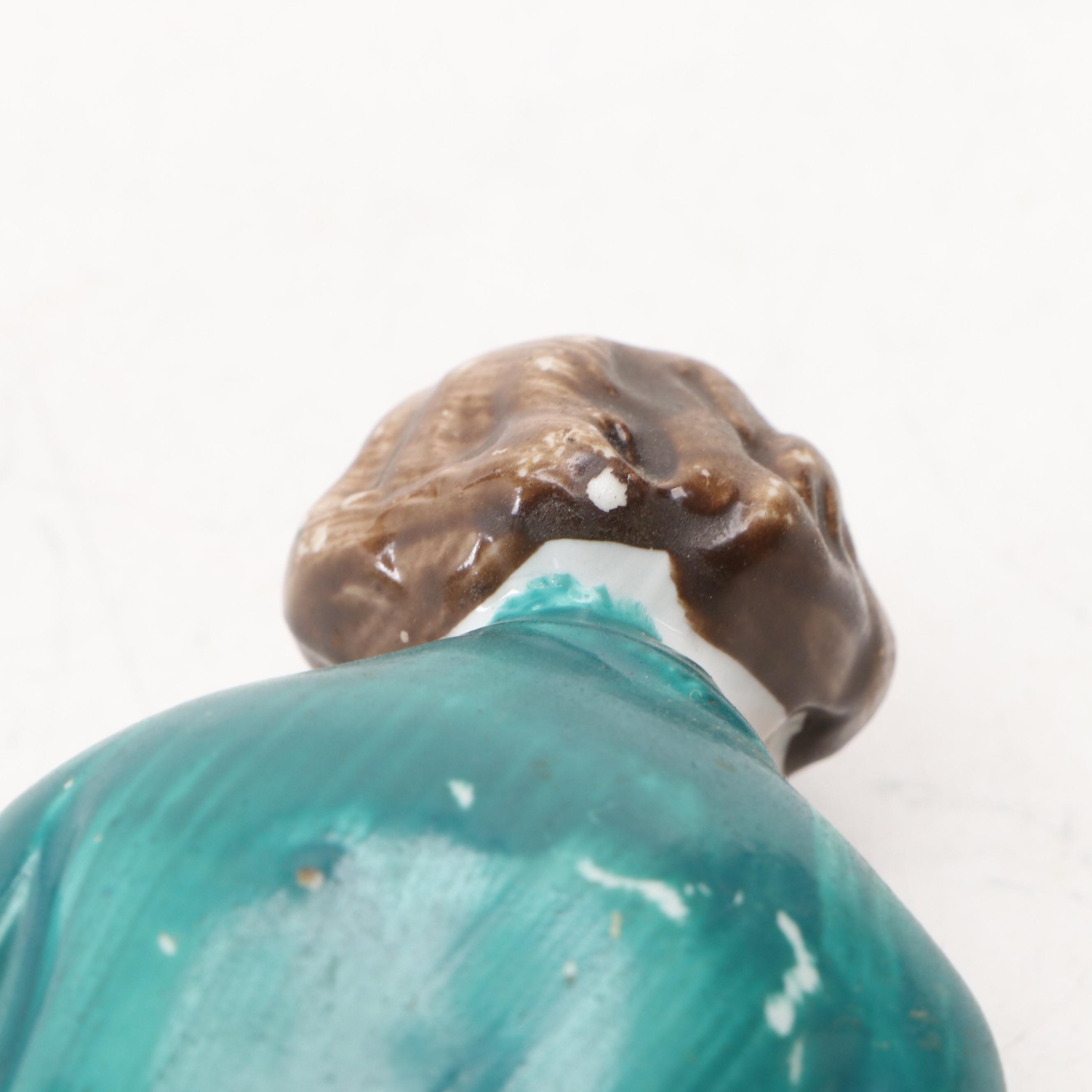 English Staffordshire Style Boy and Spaniel with Other Figurines