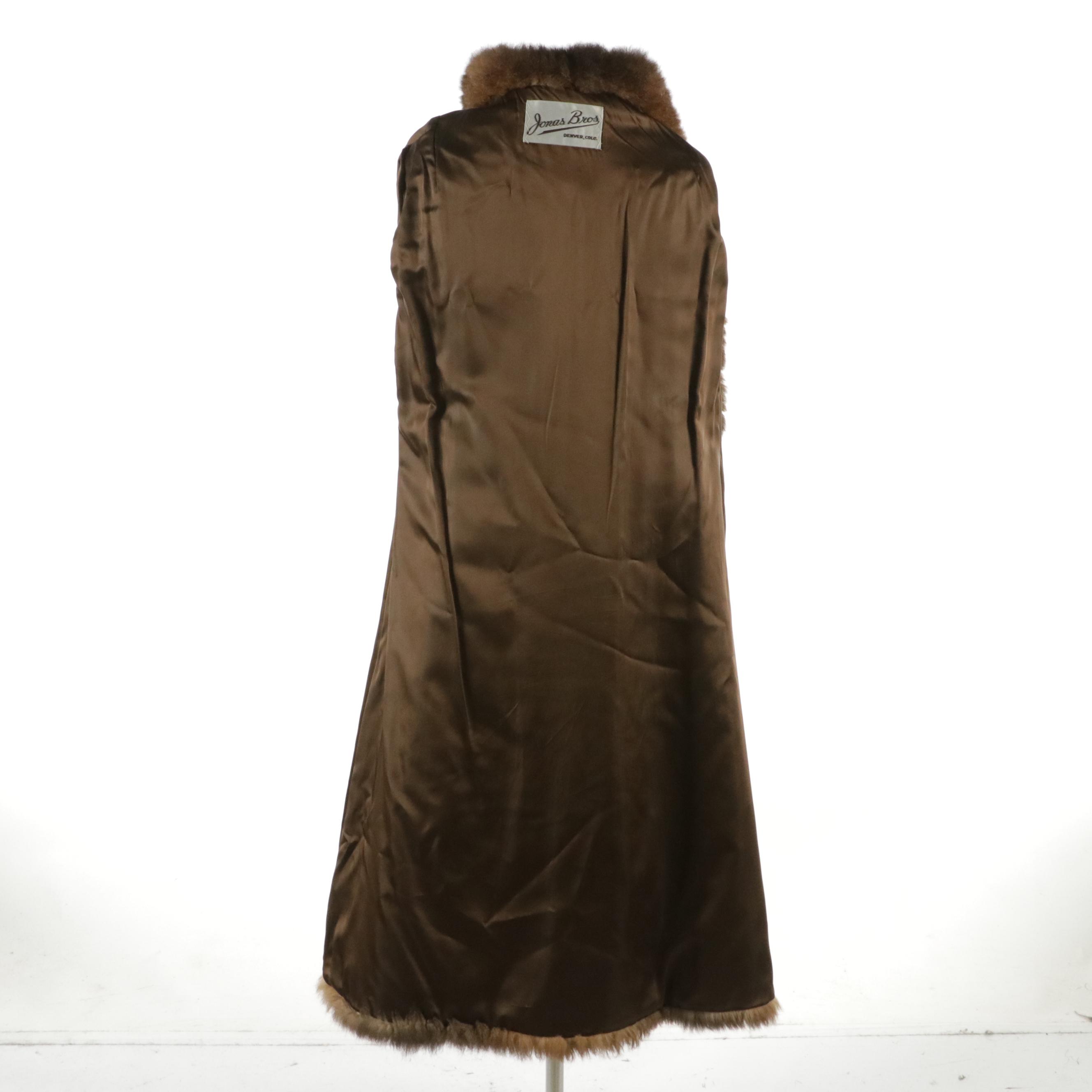Muskrat Fur Patchwork Coat with New Zealand Possum Fur Trim from Jonas Bros.