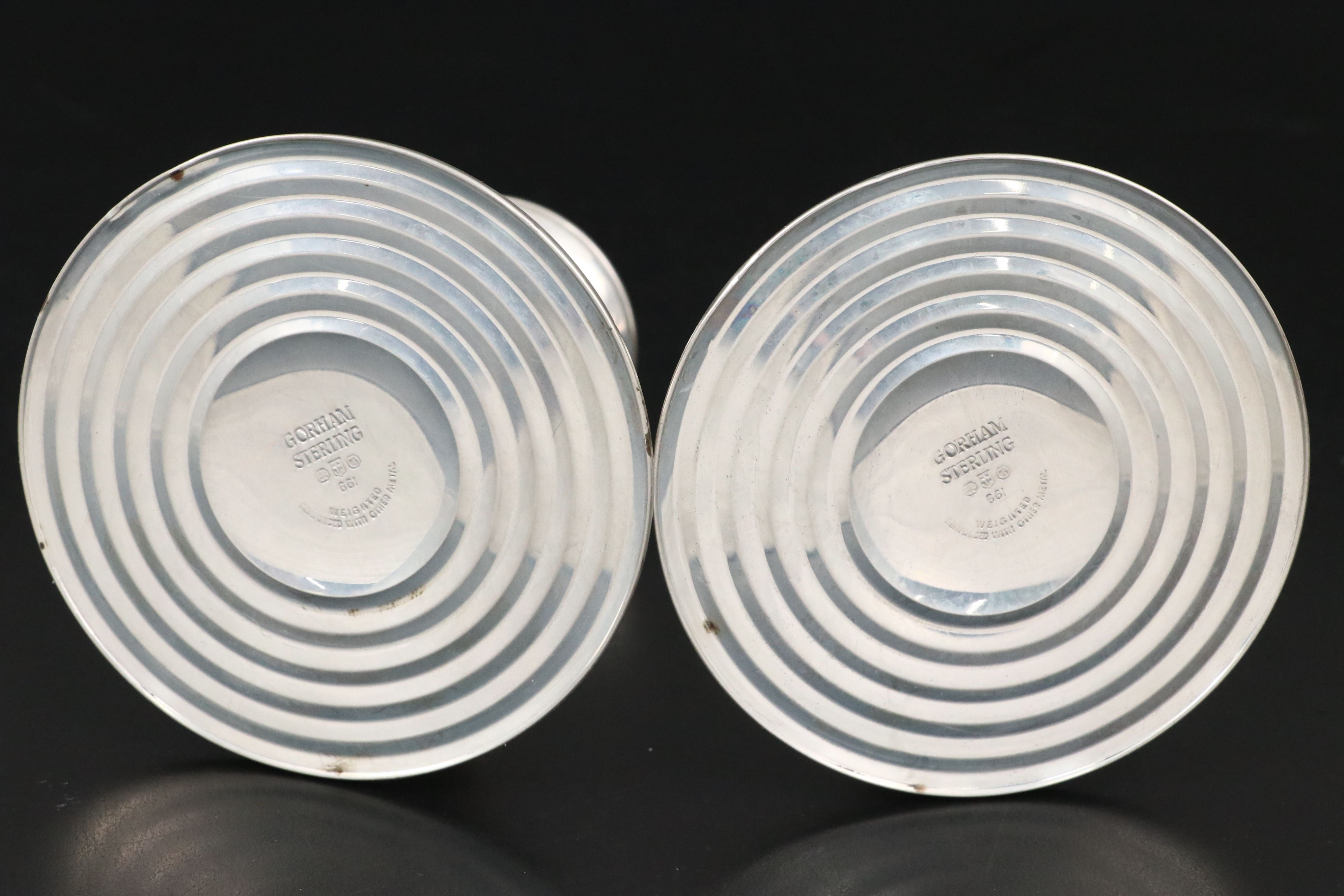 Gorham Sterling Candle Holders and Salt Cellars with Stieff Sterling Flatware