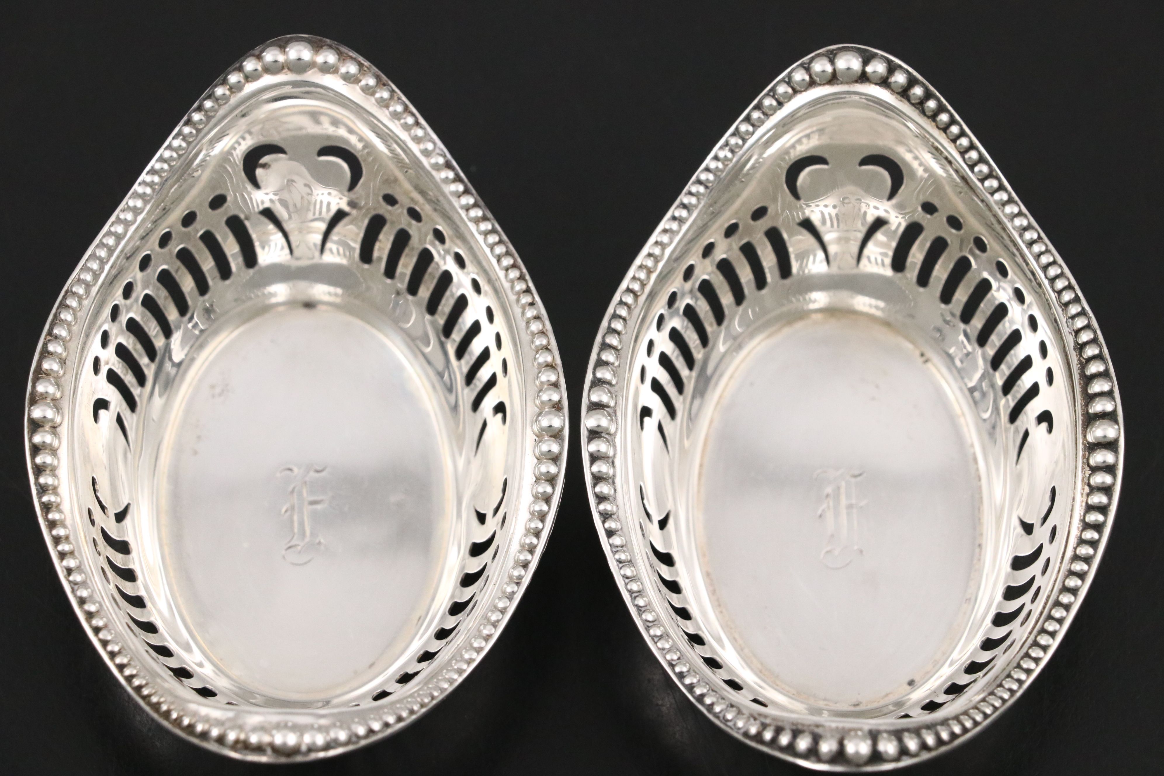 Gorham Sterling Candle Holders and Salt Cellars with Stieff Sterling Flatware