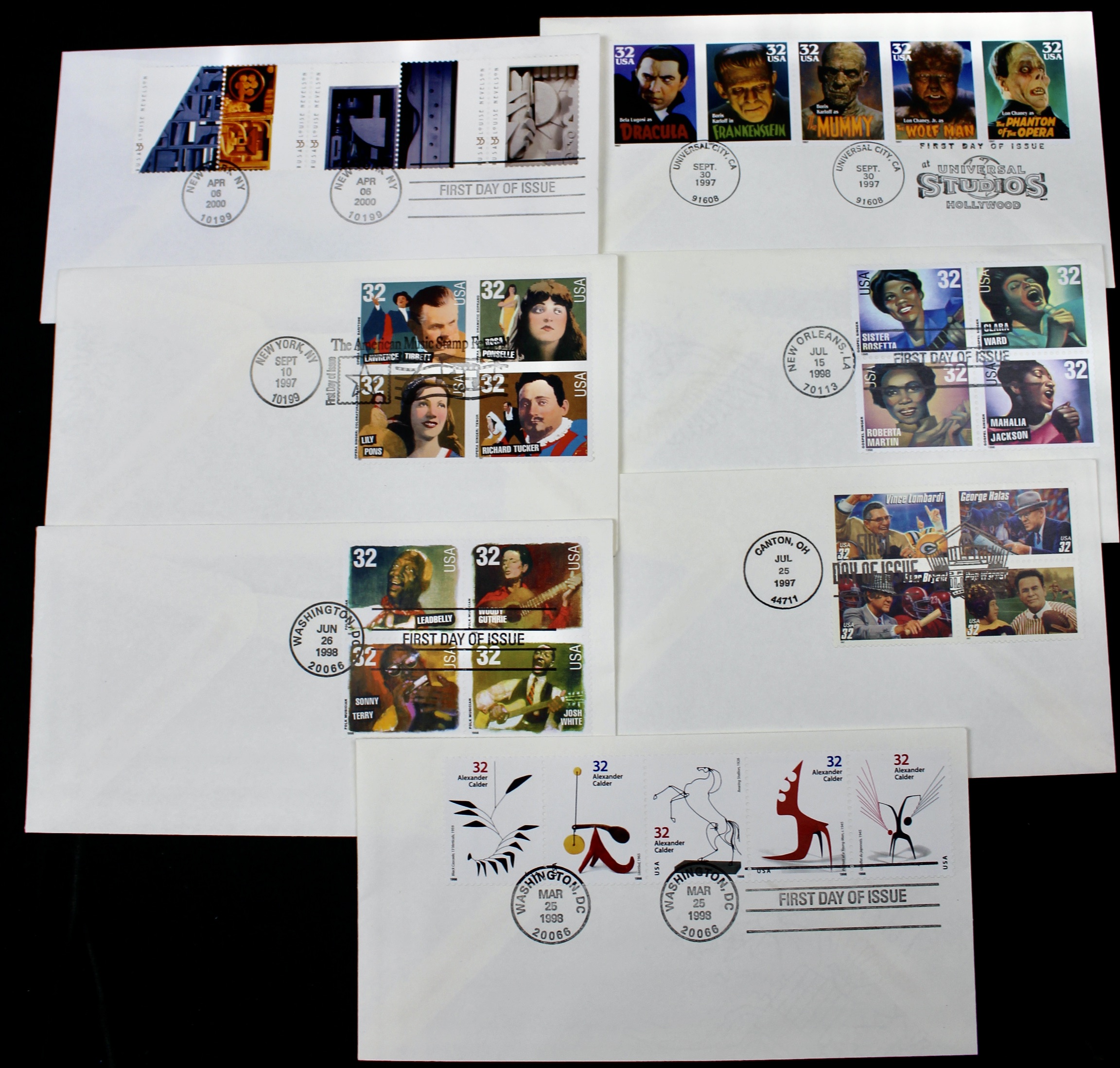 110 U.S. First Day Covers, All Unaddressed with Cachets
