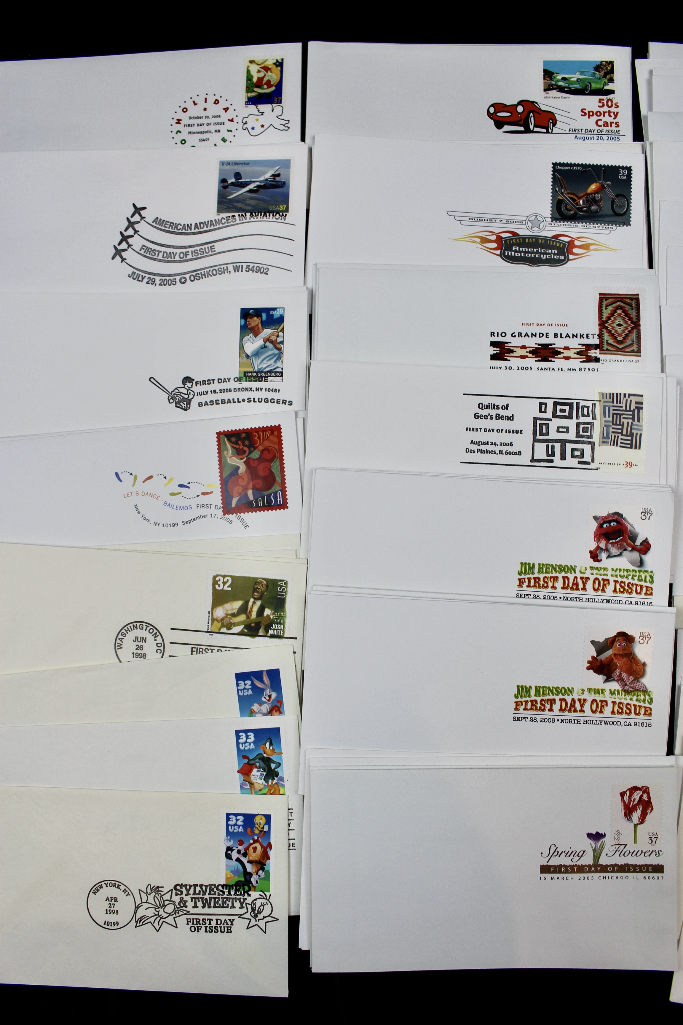 110 U.S. First Day Covers, All Unaddressed with Cachets