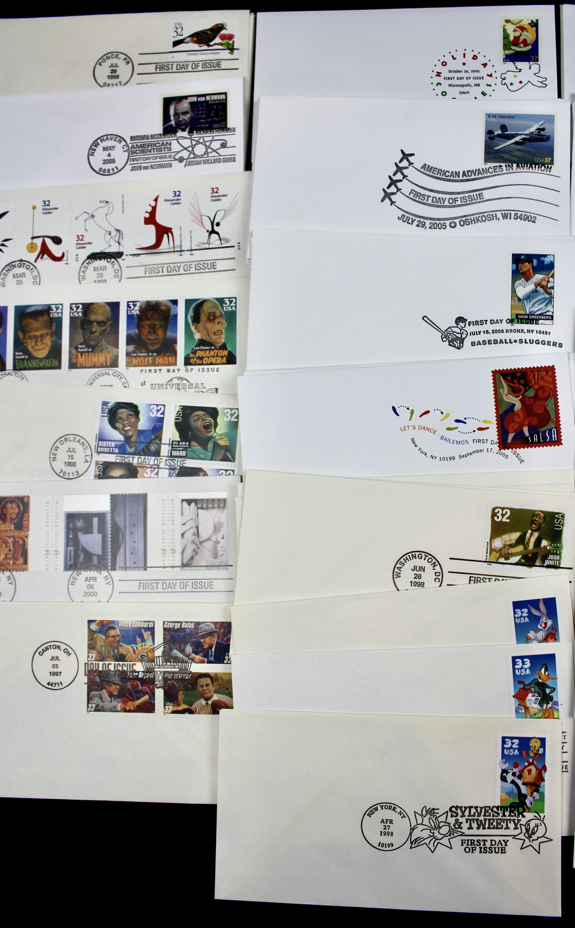 110 U.S. First Day Covers, All Unaddressed with Cachets