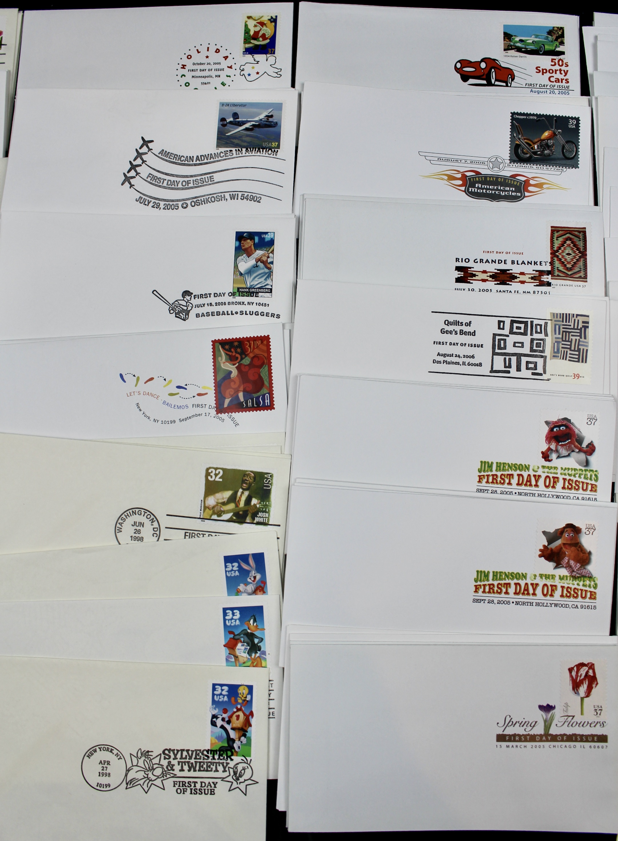 110 U.S. First Day Covers, All Unaddressed with Cachets