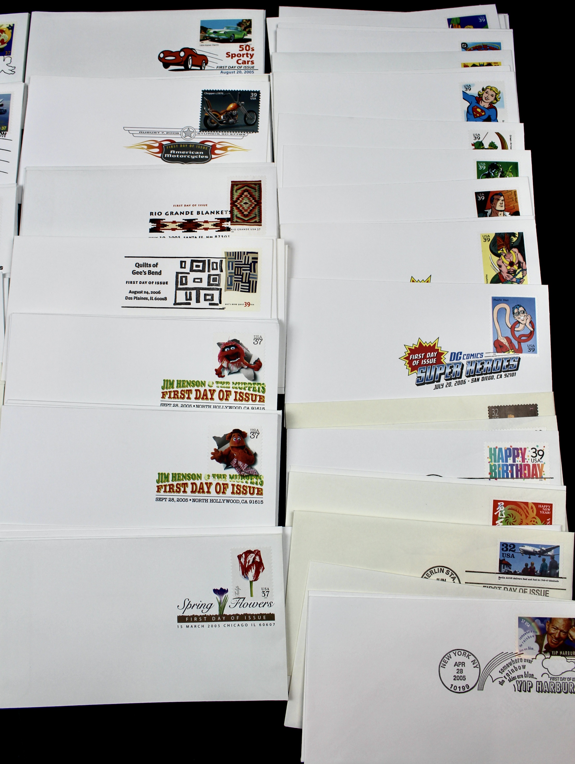 110 U.S. First Day Covers, All Unaddressed with Cachets