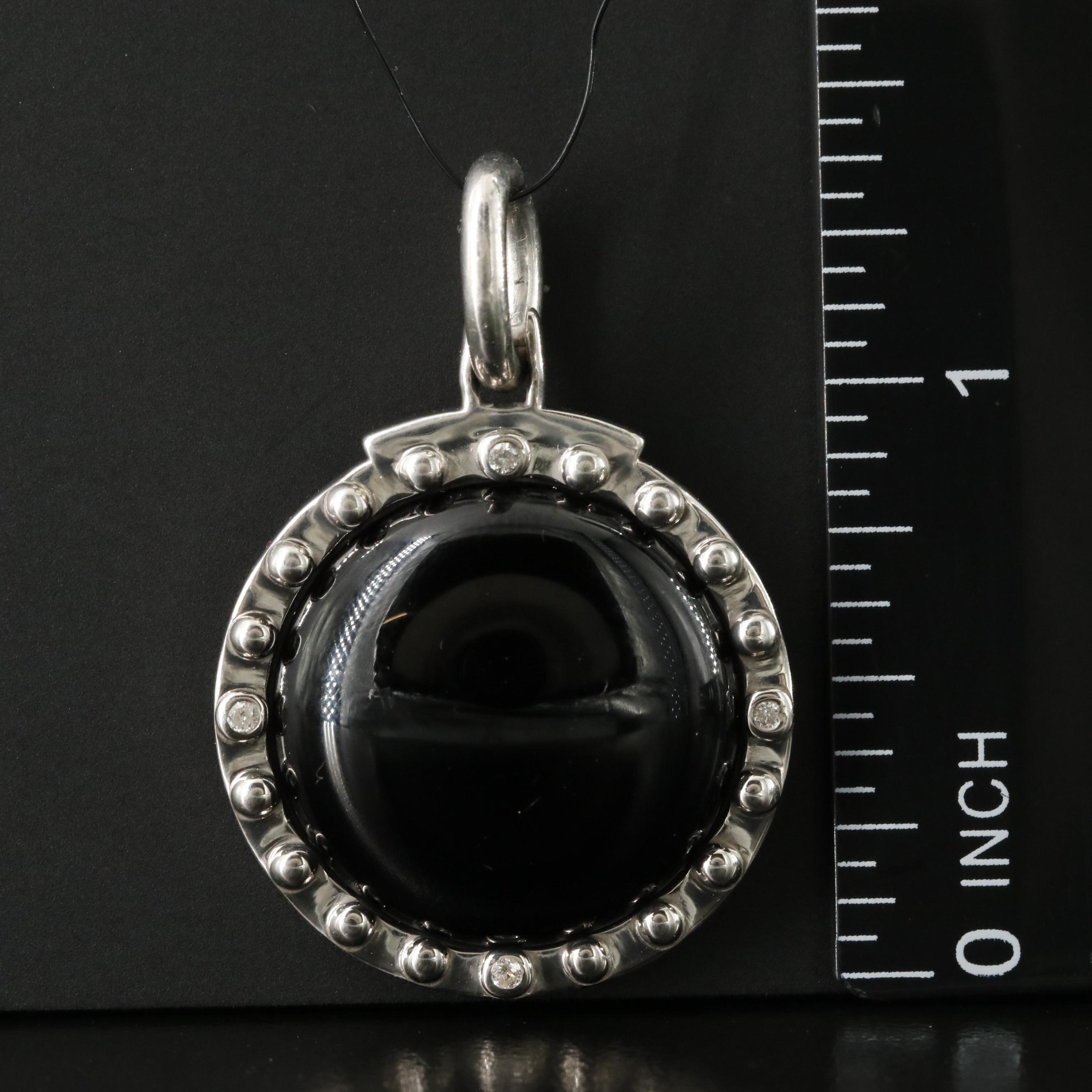 Sheryl Lowe "Mr. Lowe" Sterling Black Onyx Pendant with Diamond Accents