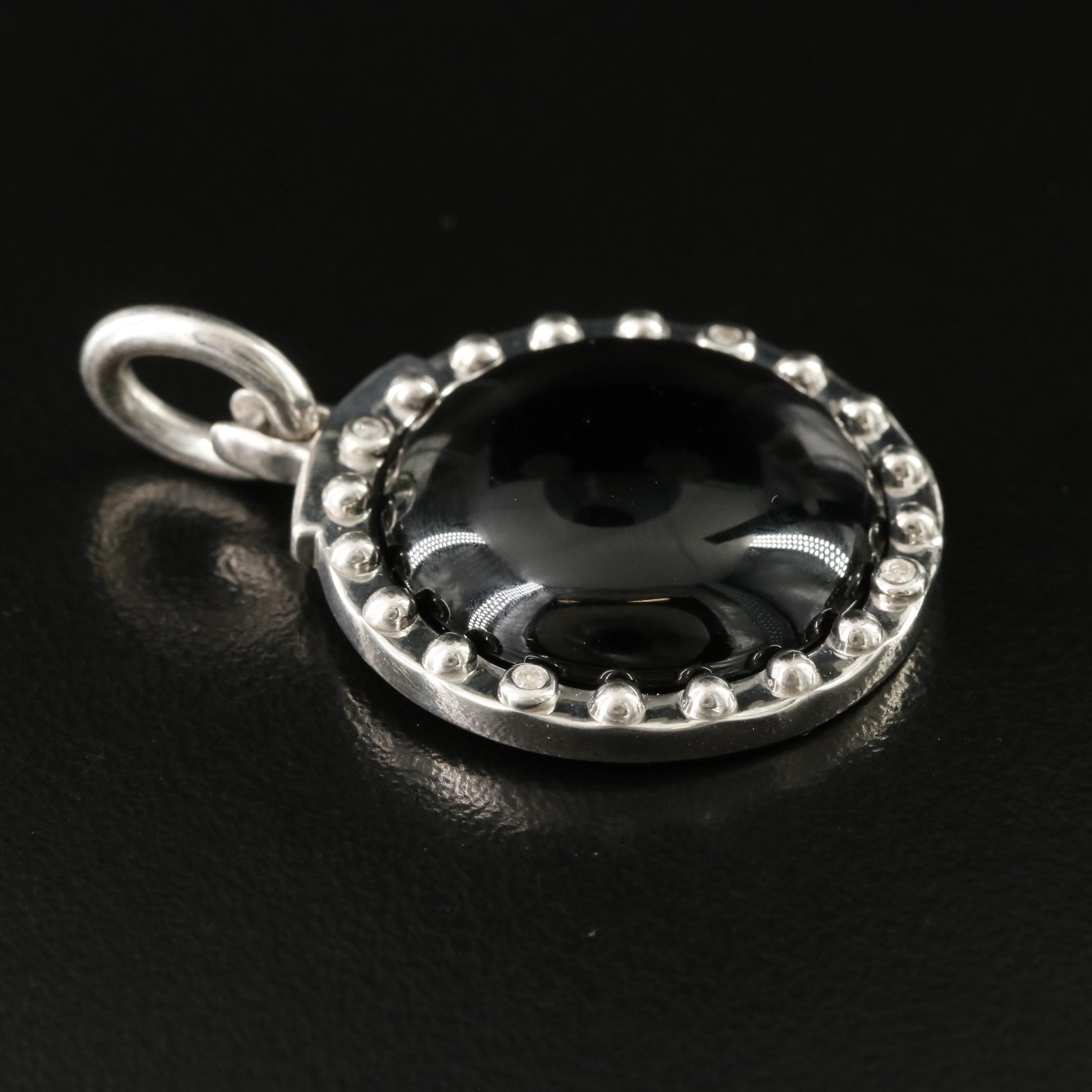 Sheryl Lowe "Mr. Lowe" Sterling Black Onyx Pendant with Diamond Accents