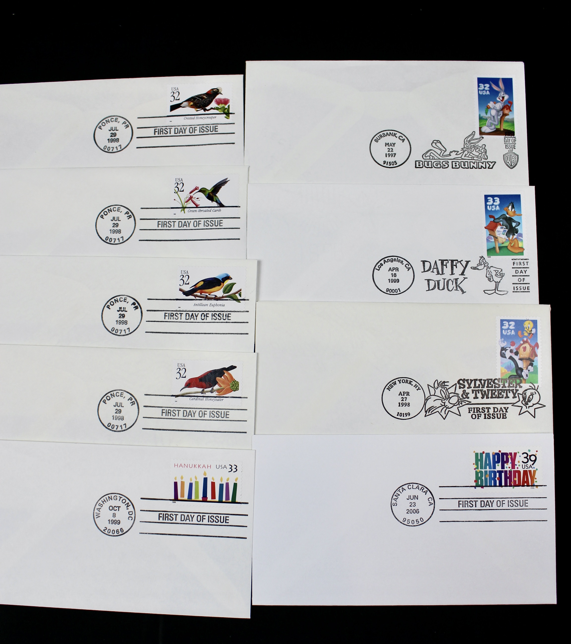 110 U.S. First Day Covers, All Unaddressed with Cachets