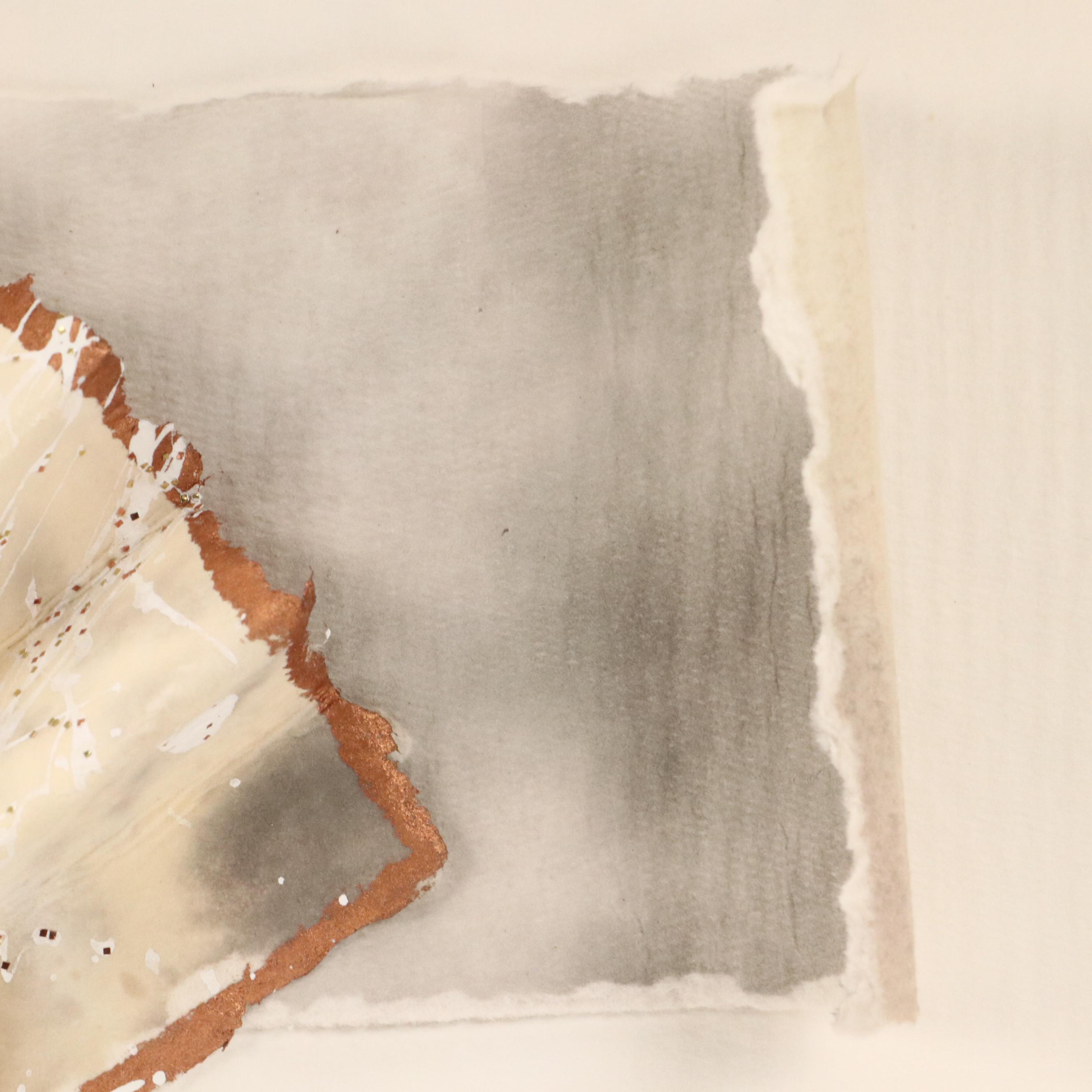 Windsor Paper Art Fan Assemblage in Shadow Box Frame, 1988