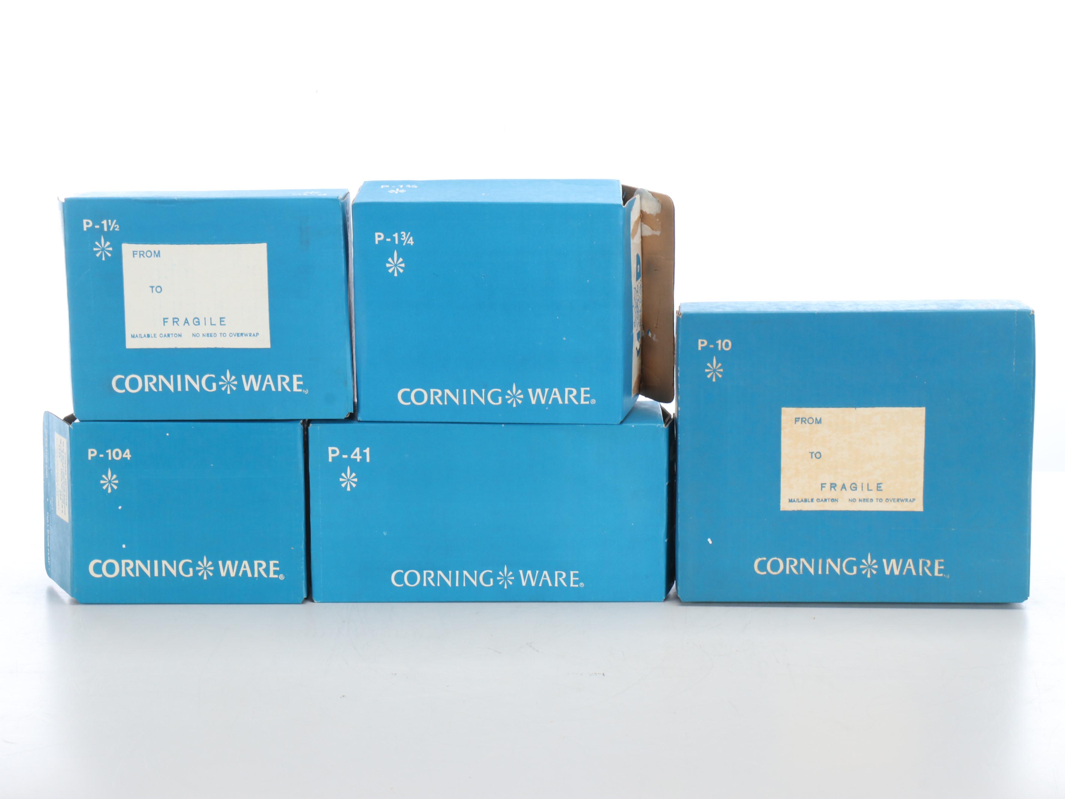 Corning Ware "Cornflower Blue" Casserole Dishes with Trivets and Coffee Pot