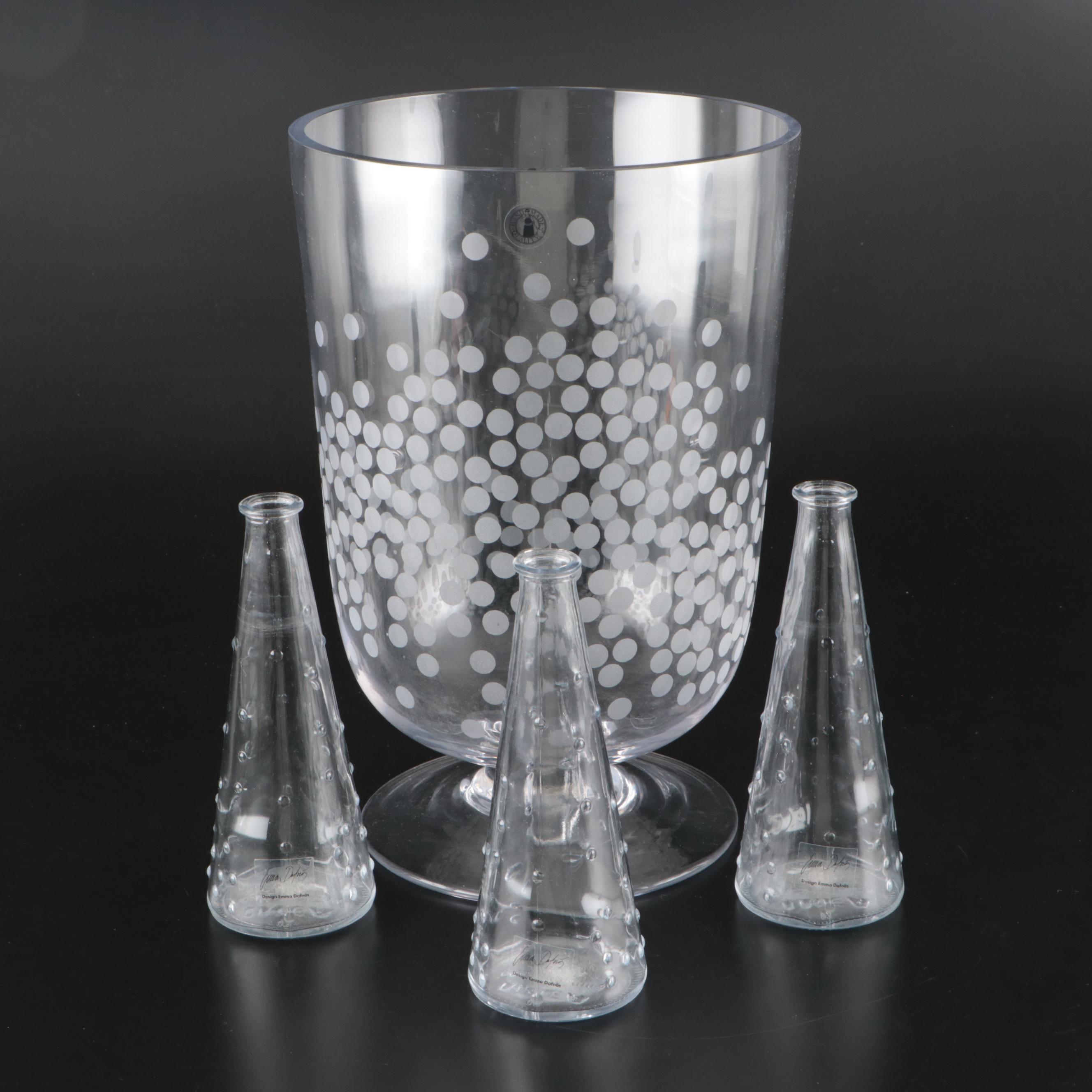 IKEA "Blomster" Blown Glass Vase with Emma Dafnäs Bud Vases